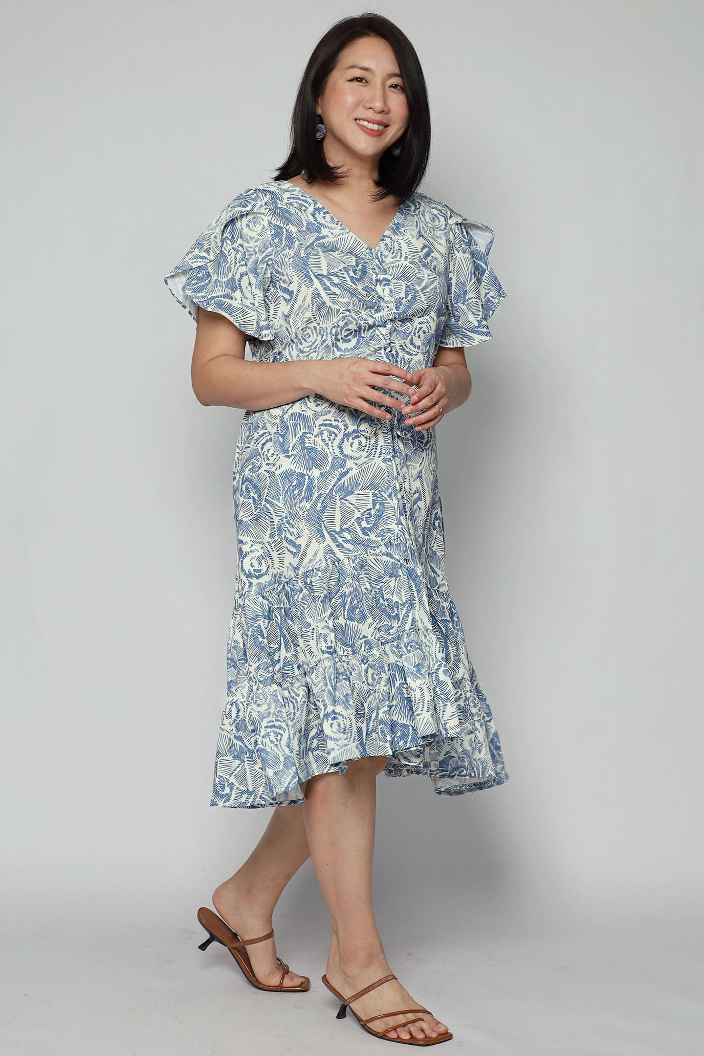 Santorini Dress in Rose Garden