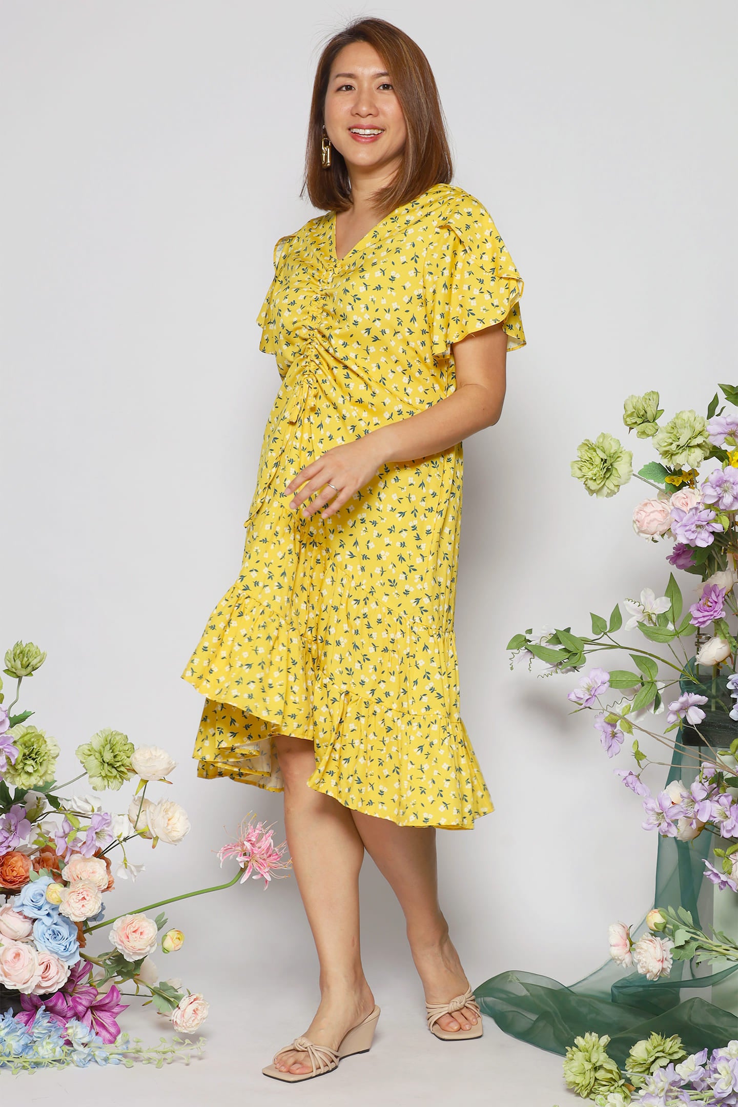 Santorini Dress in Yellow Summer