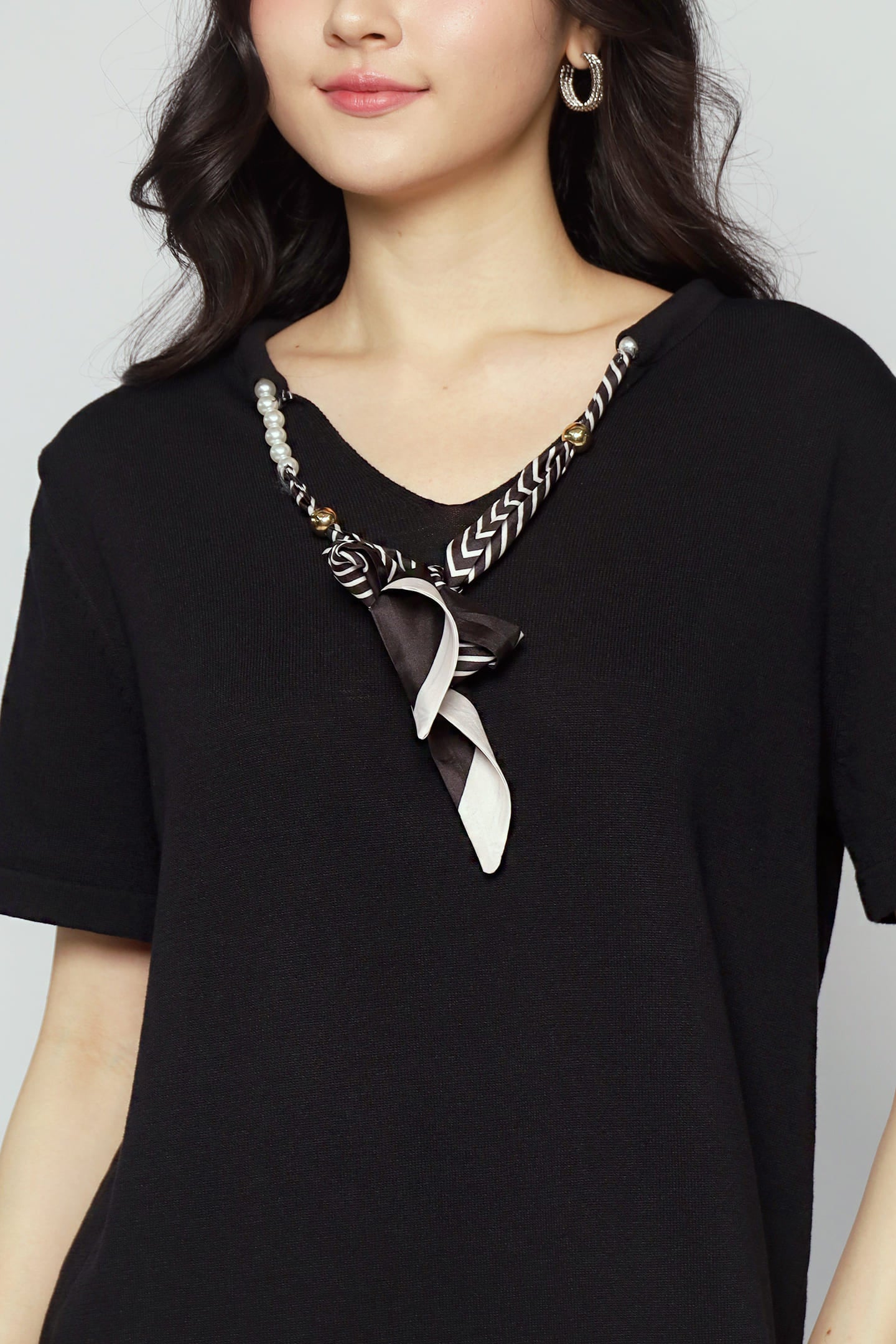 Backorders Scarf Accent Knit Dress