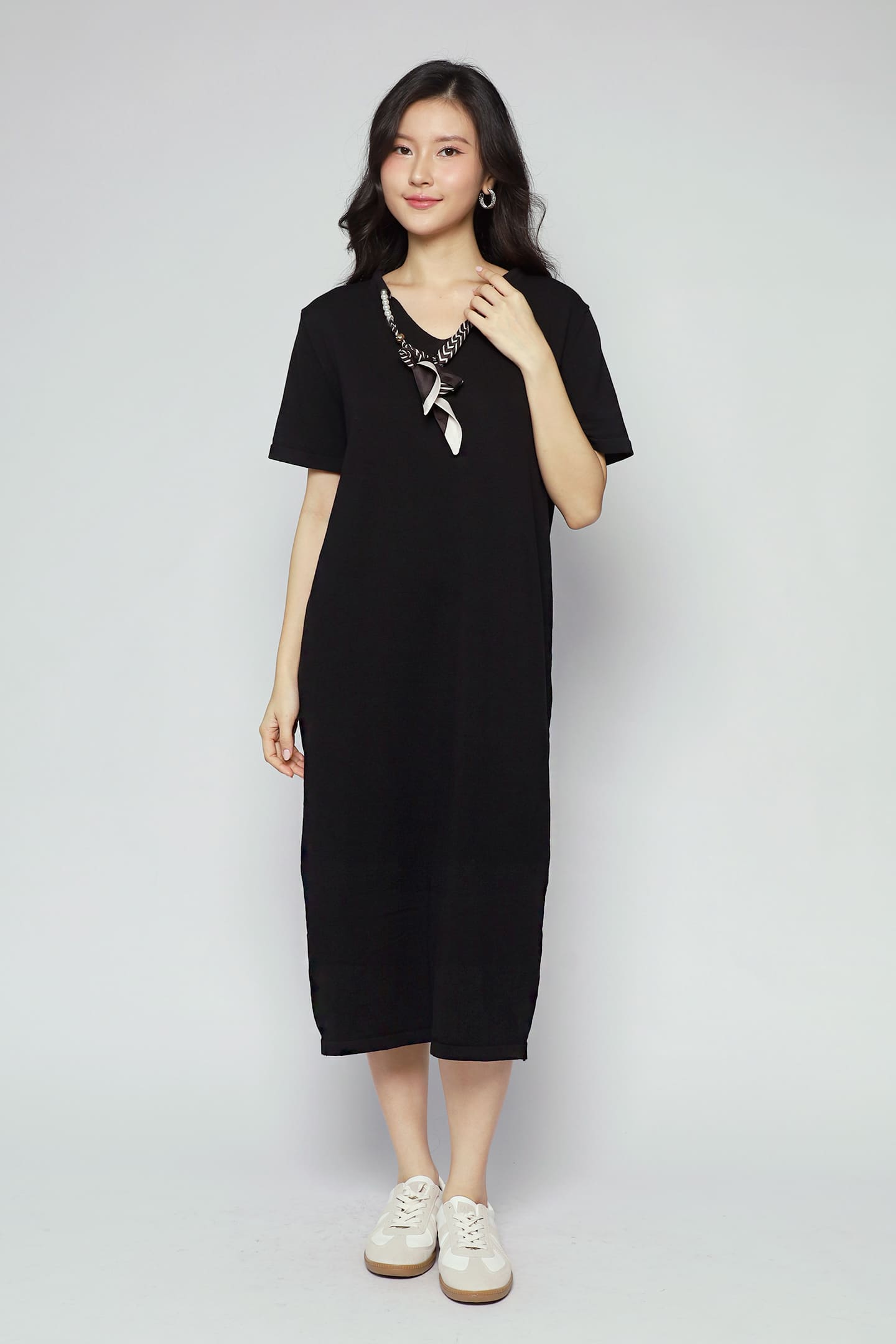 Backorders Scarf Accent Knit Dress