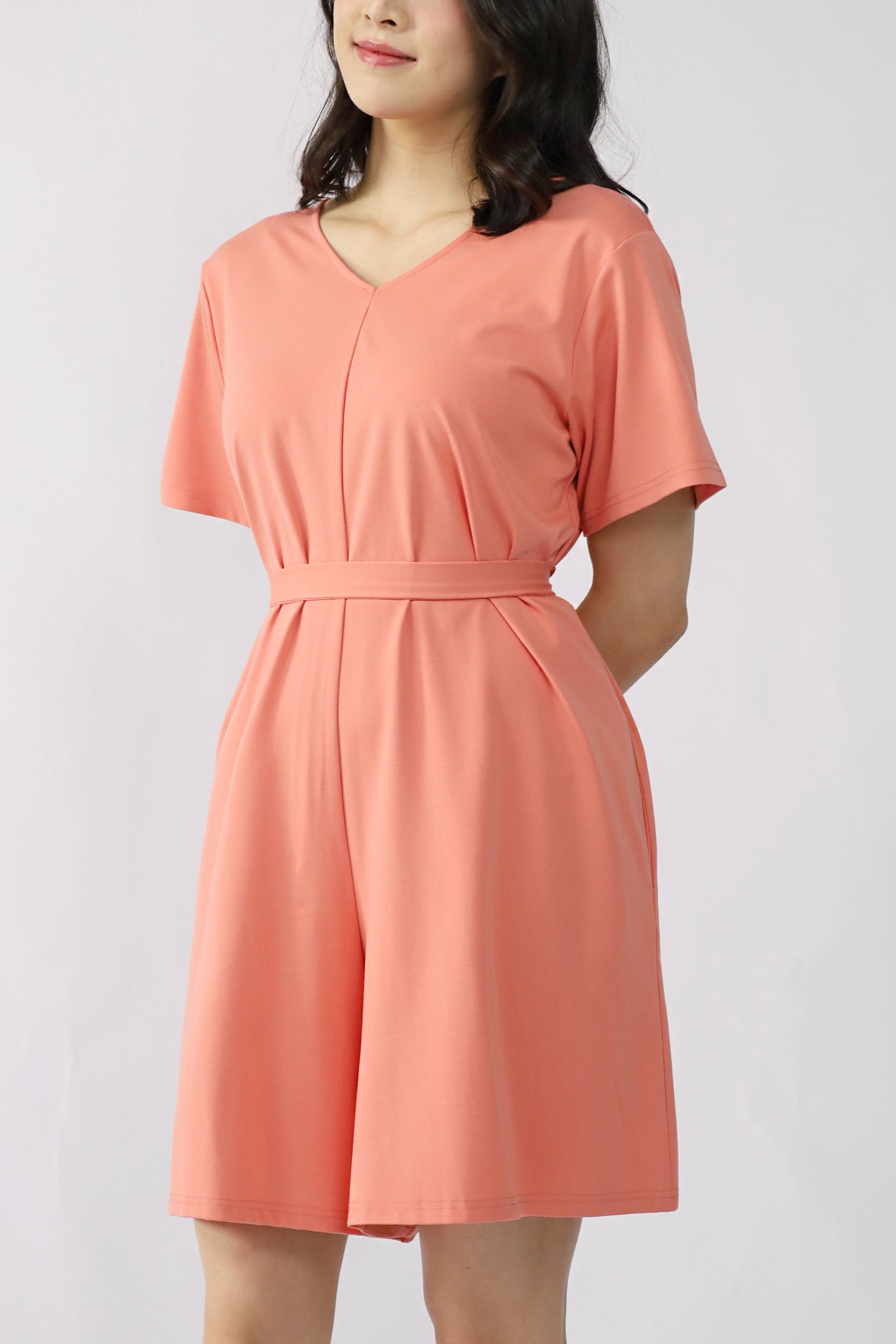 TENCEL - Second Skin Playsuit in Peach