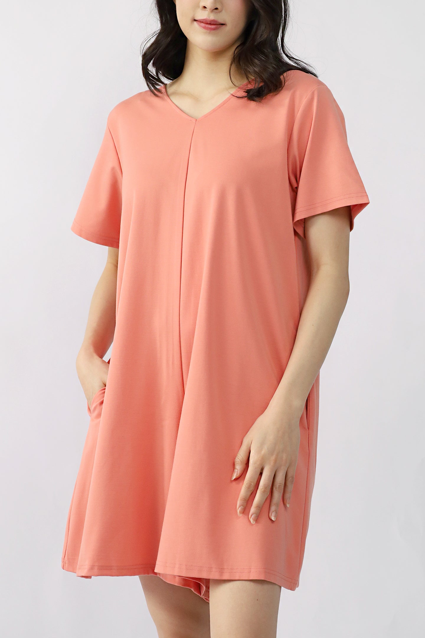 TENCEL - Second Skin Playsuit in Peach