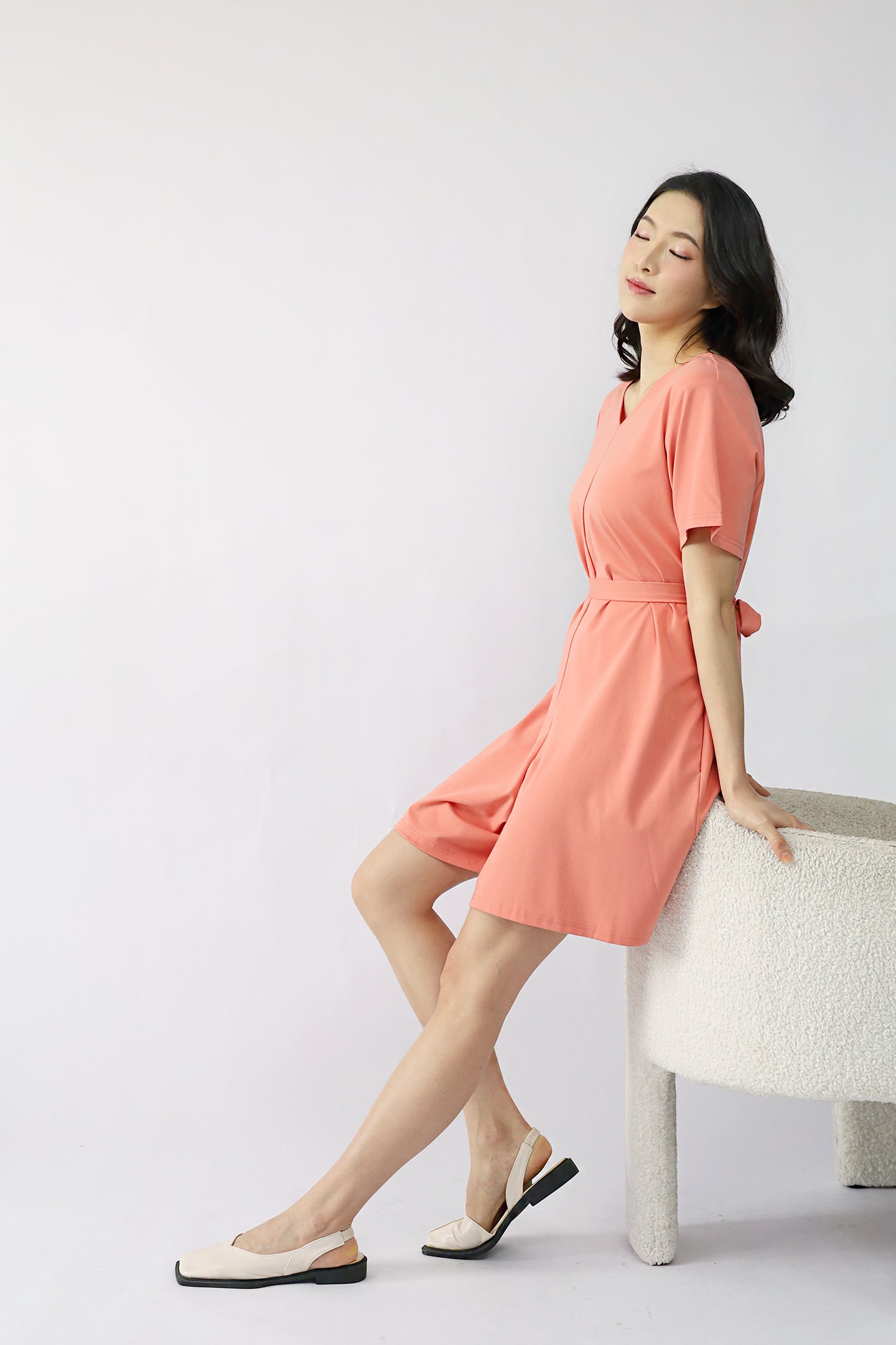TENCEL - Second Skin Playsuit in Peach