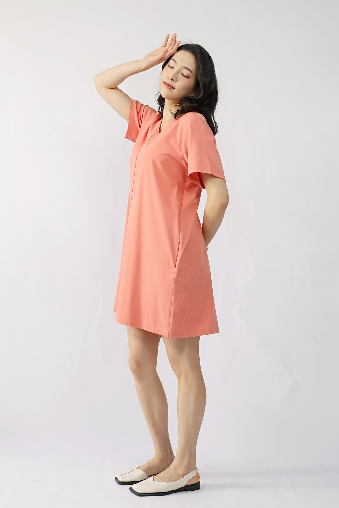 TENCEL - Second Skin Playsuit in Peach