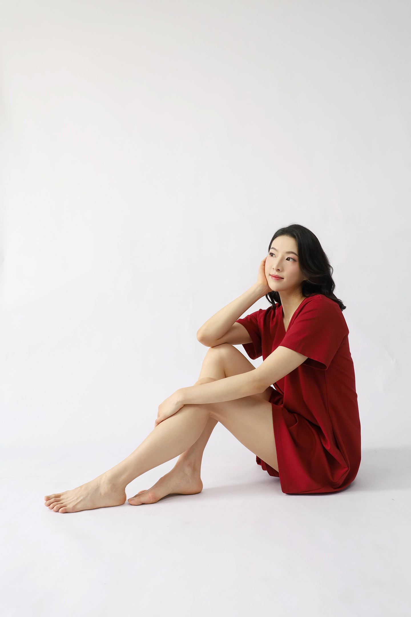 TENCEL - Second Skin Playsuit in Red