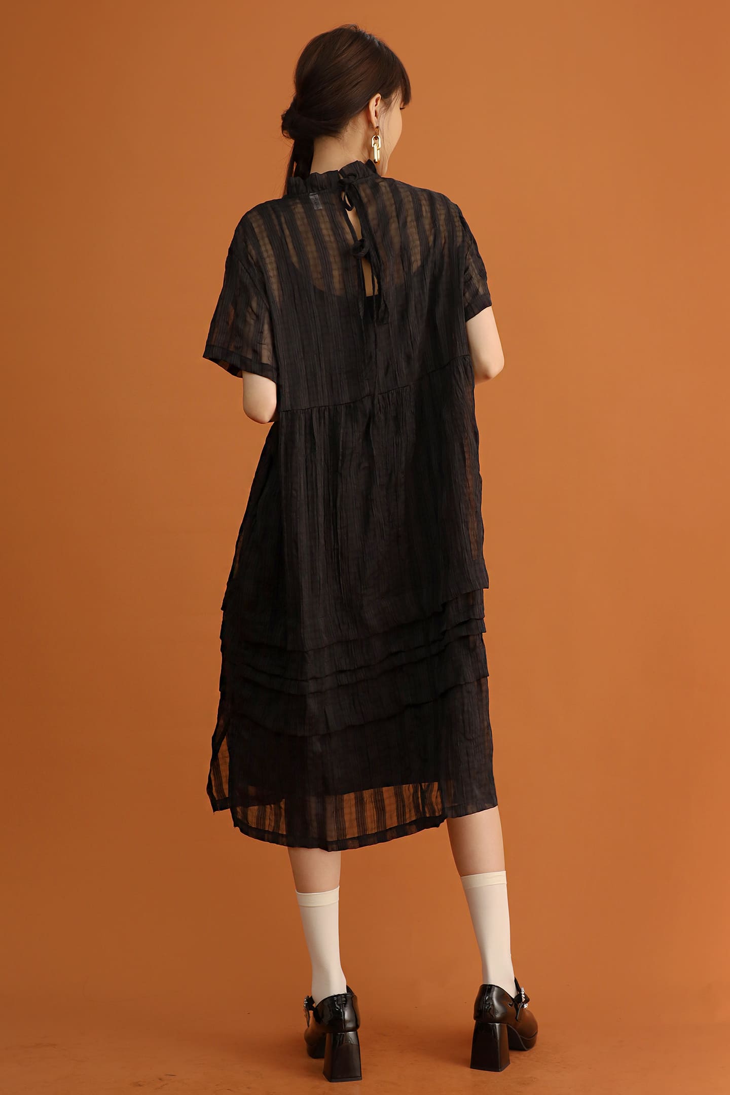 CHOSEN - Sen 2 in 1 Textured Dress in Black
