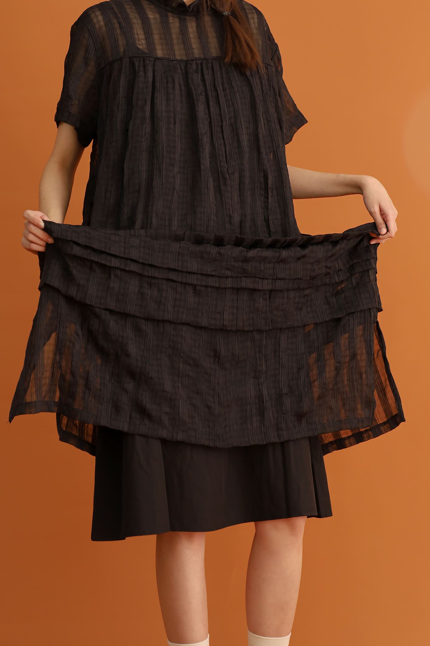 CHOSEN - Sen 2 in 1 Textured Dress in Black