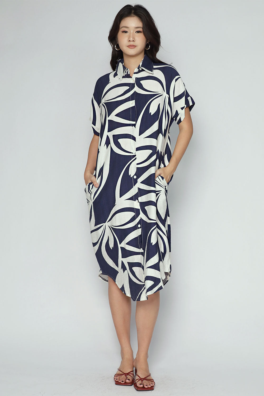 PO - Shanny Shirt Dress in Blue Tracks