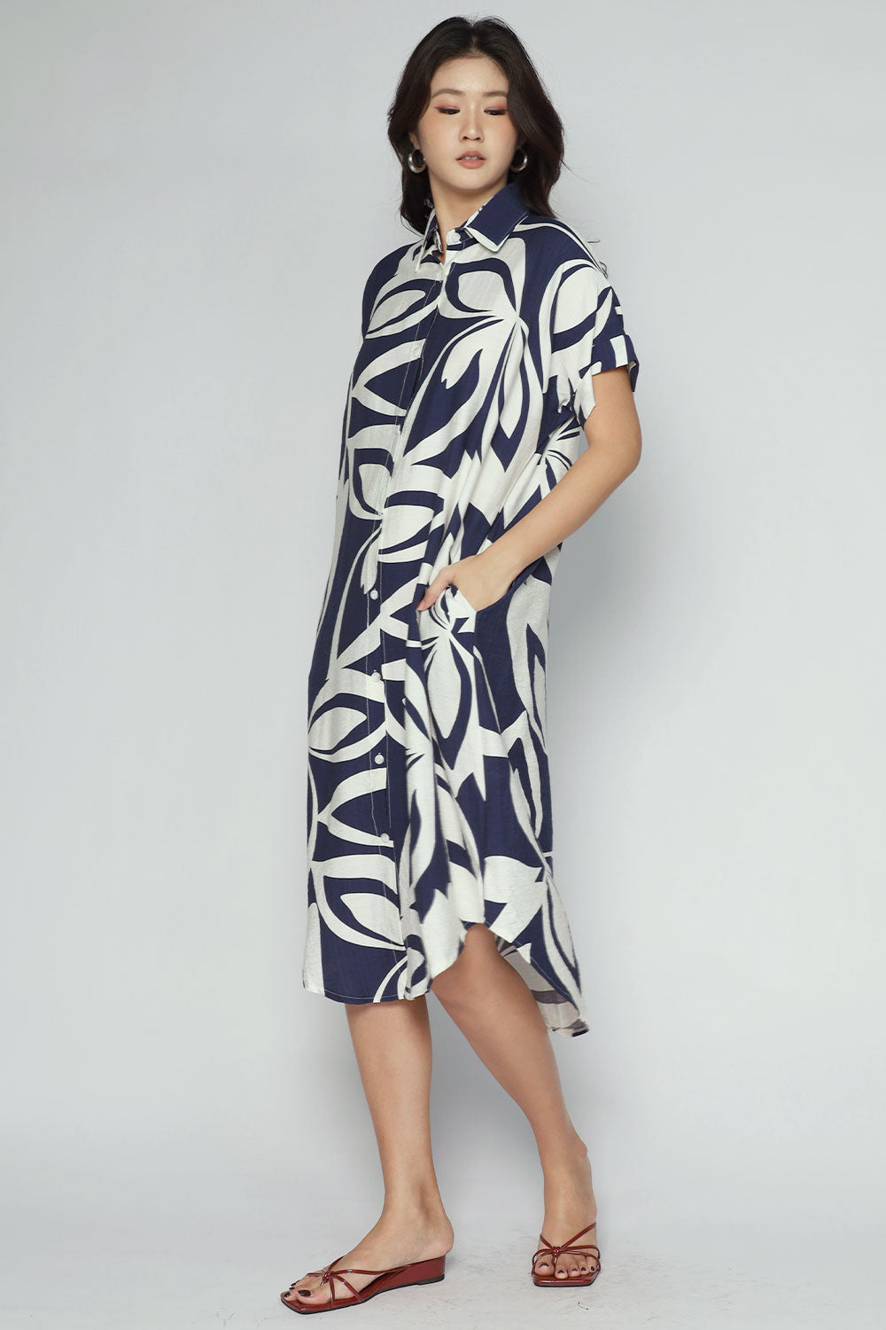 PO - Shanny Shirt Dress in Blue Tracks