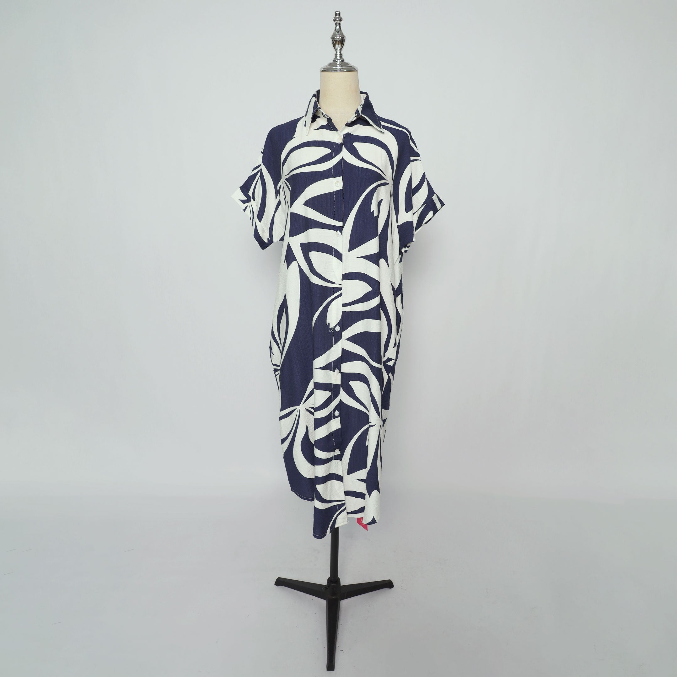PO - Shanny Shirt Dress in Blue Hawaiian