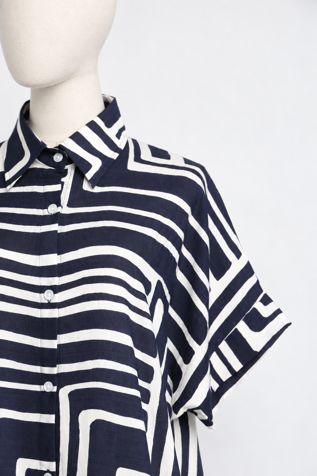 PO - Shanny Shirt Dress in Blue Tracks
