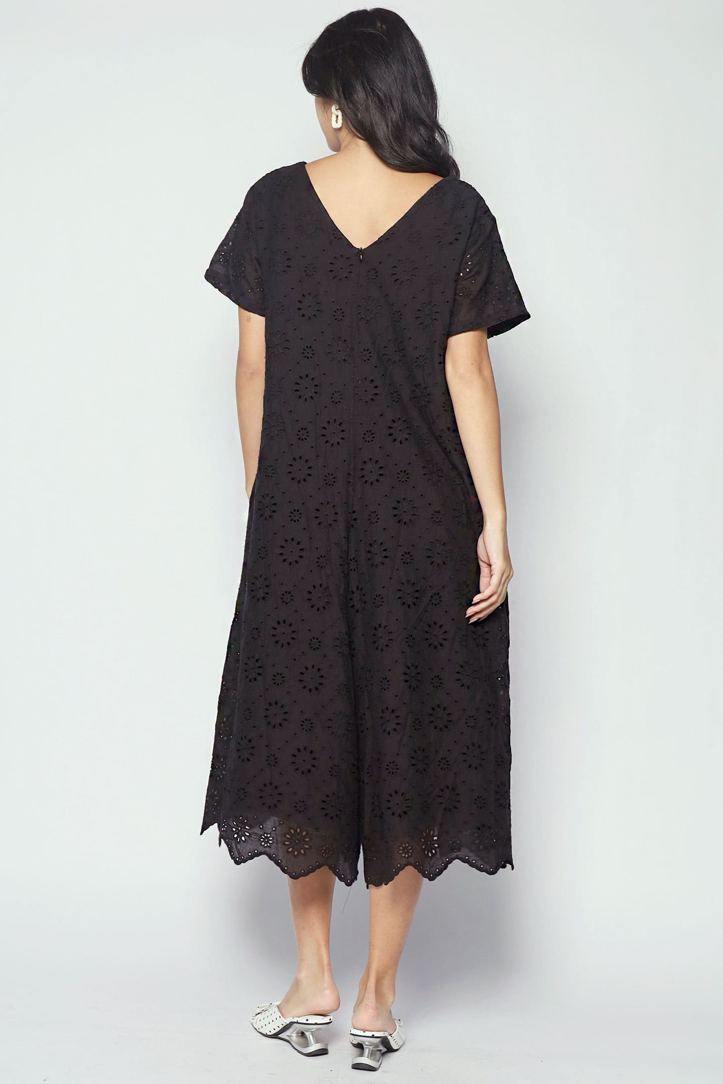 Shirokuro Jumpsuit in Black Crochet