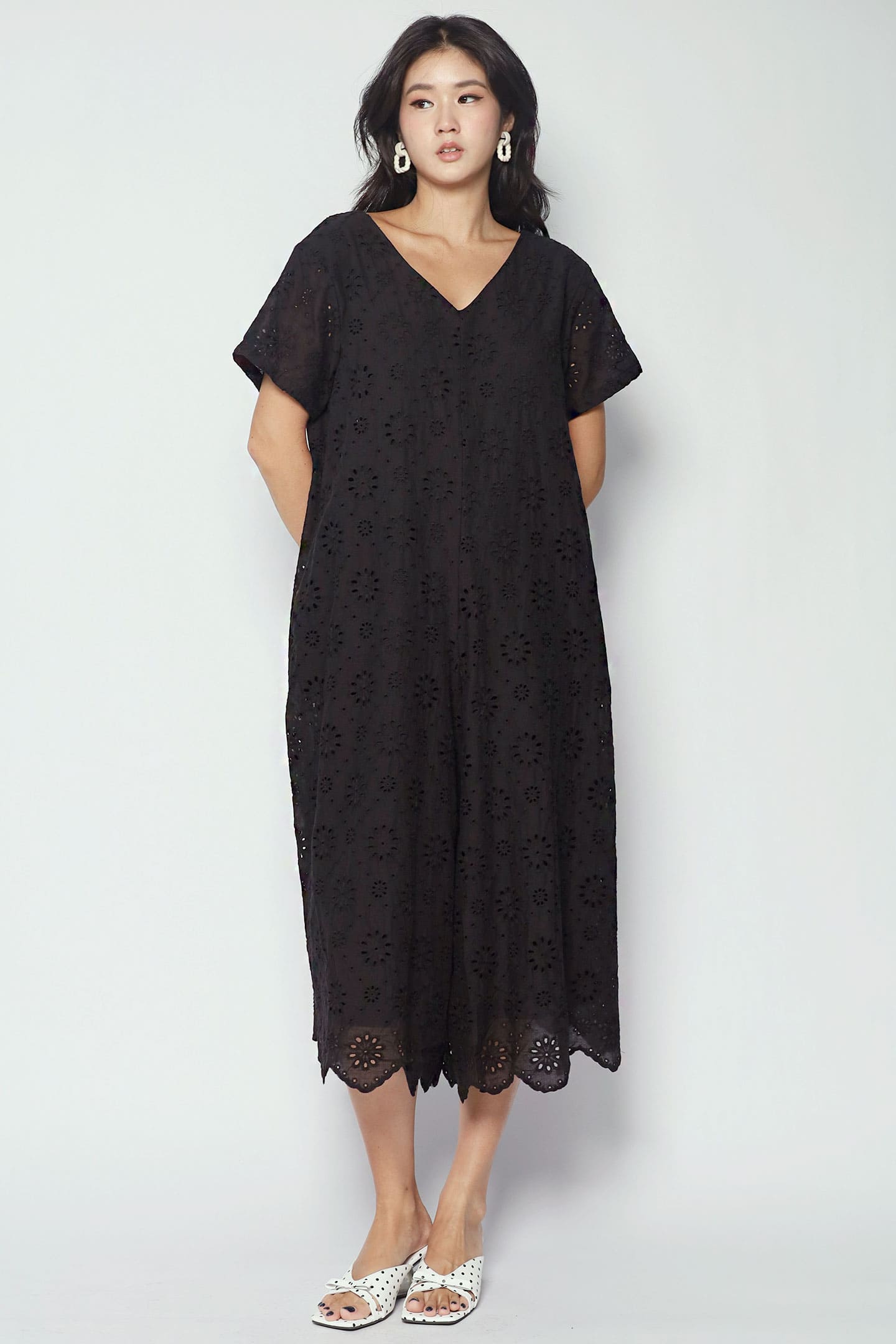 Shirokuro Jumpsuit in Black Crochet