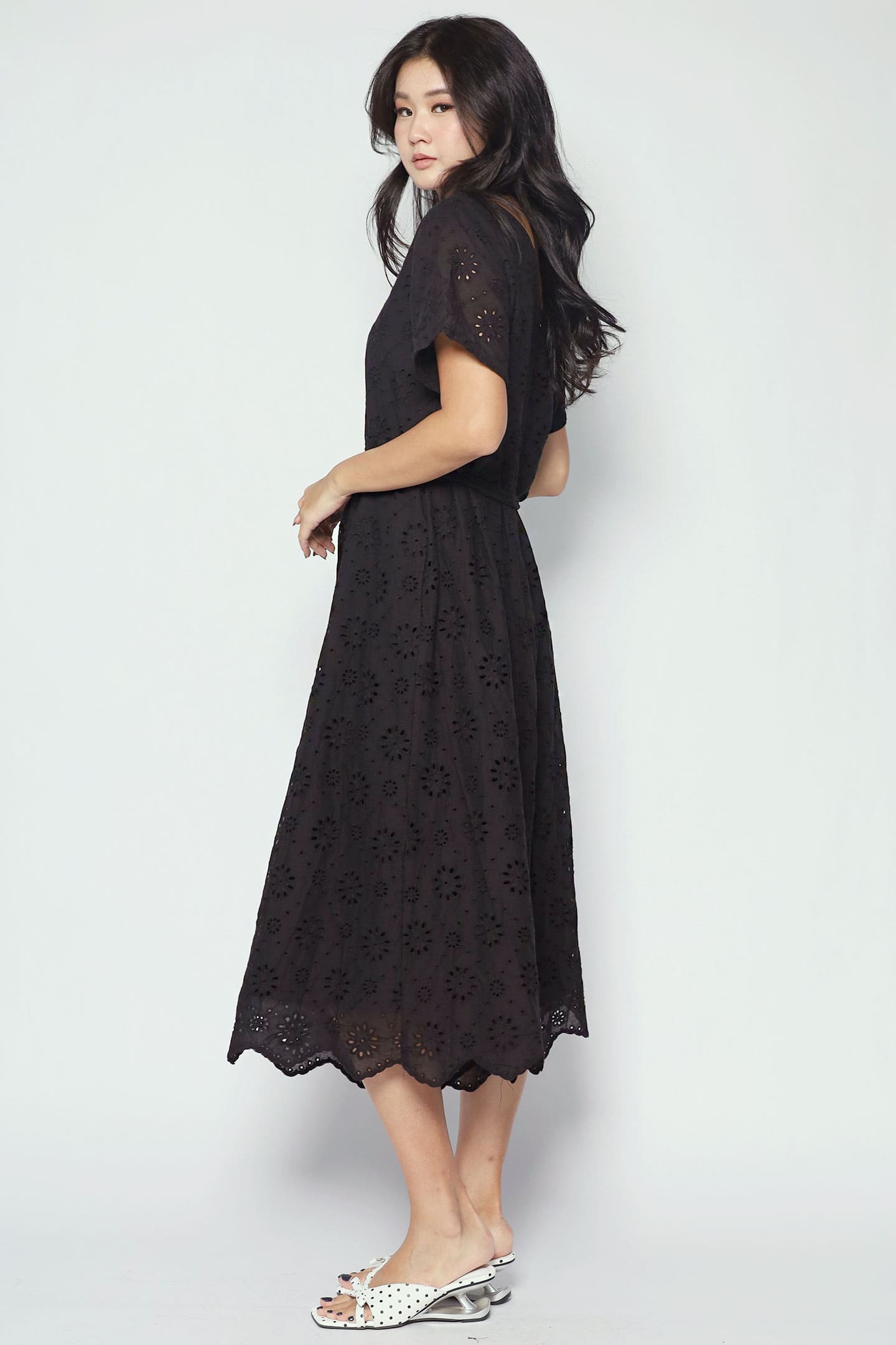 Shirokuro Jumpsuit in Black Crochet