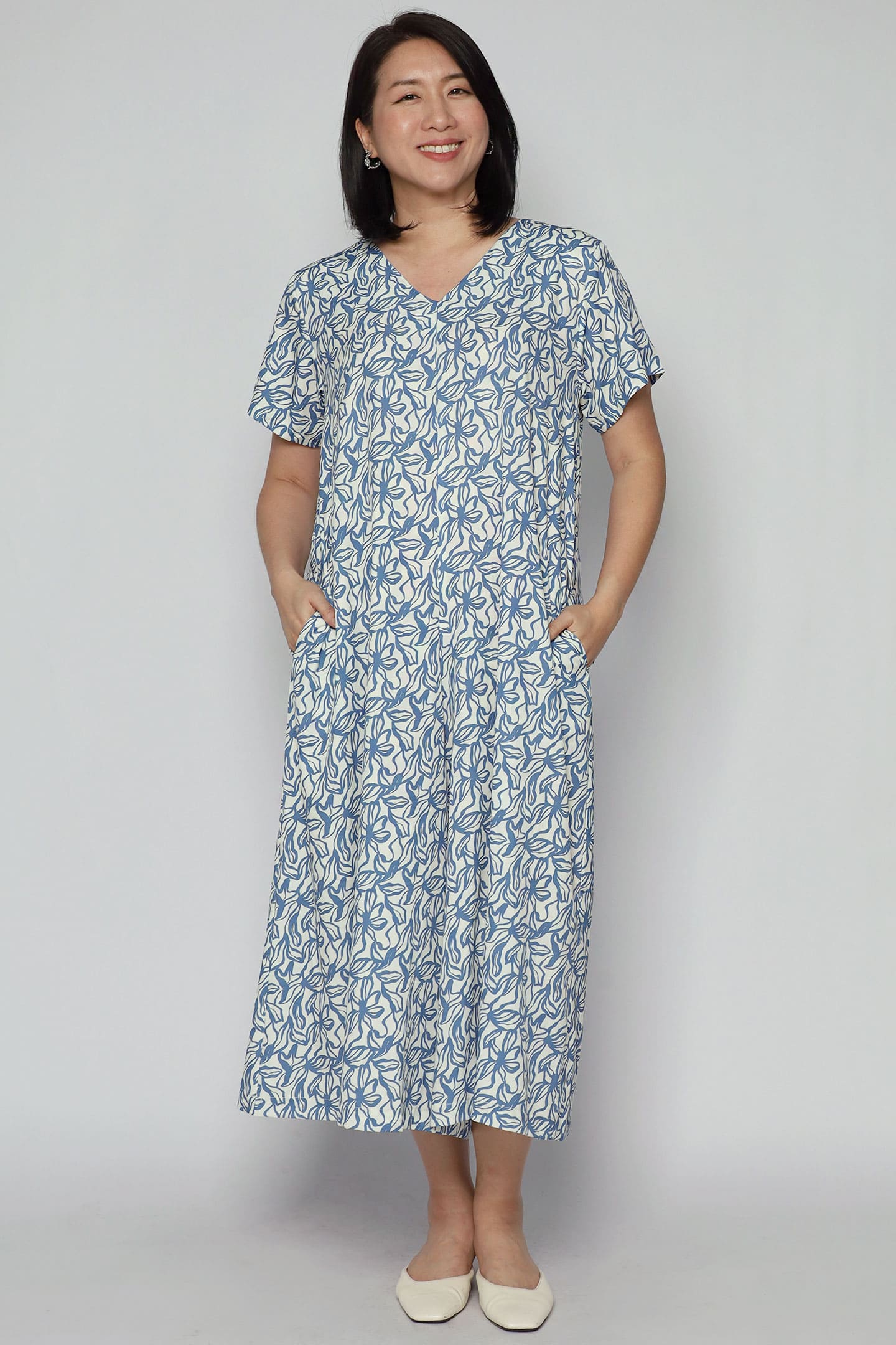 Shirokuro Jumpsuit in Blue Sketch
