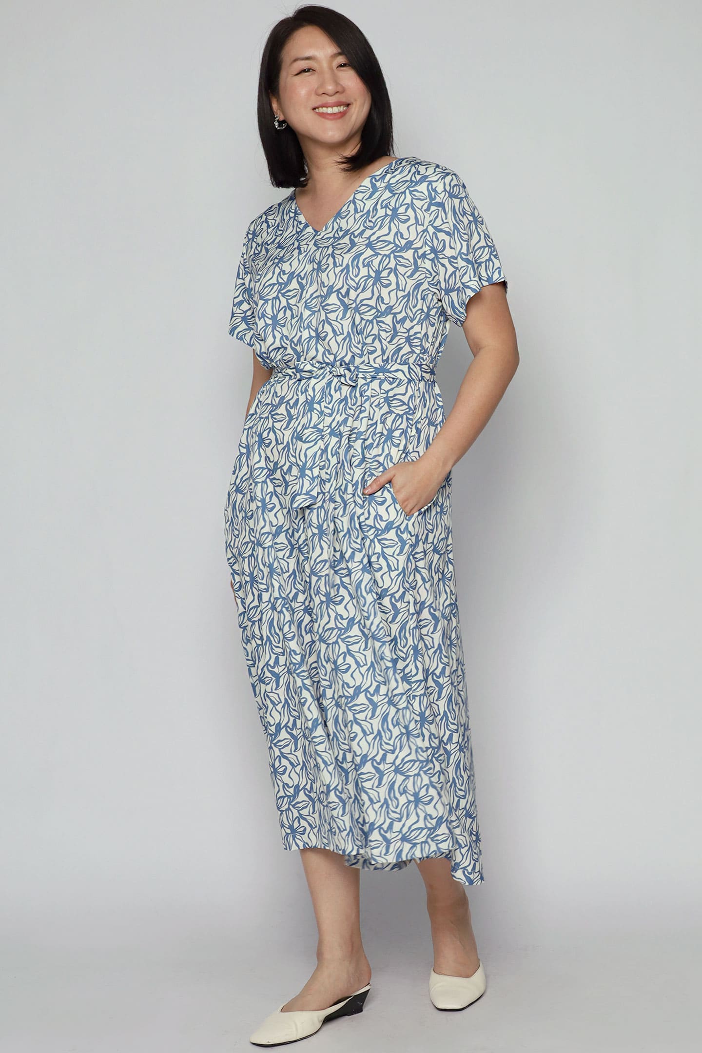 Shirokuro Jumpsuit in Blue Sketch