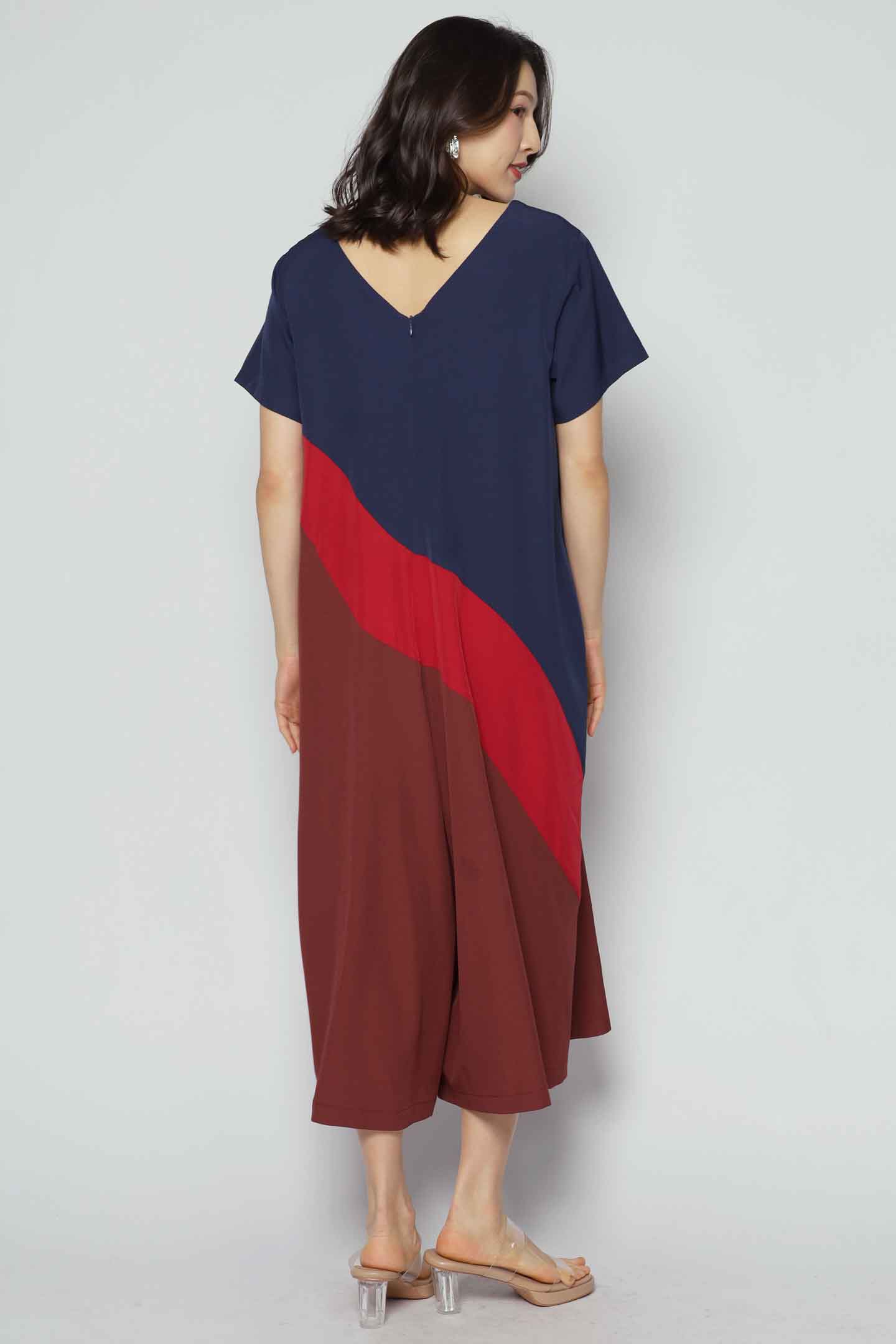 Shirokuro Jumpsuit in Navy Maroon