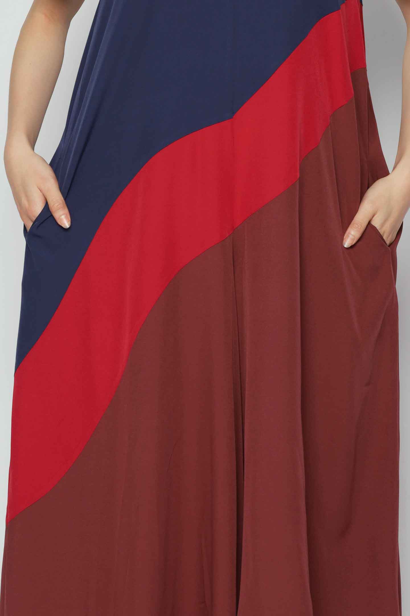 Shirokuro Jumpsuit in Navy Maroon