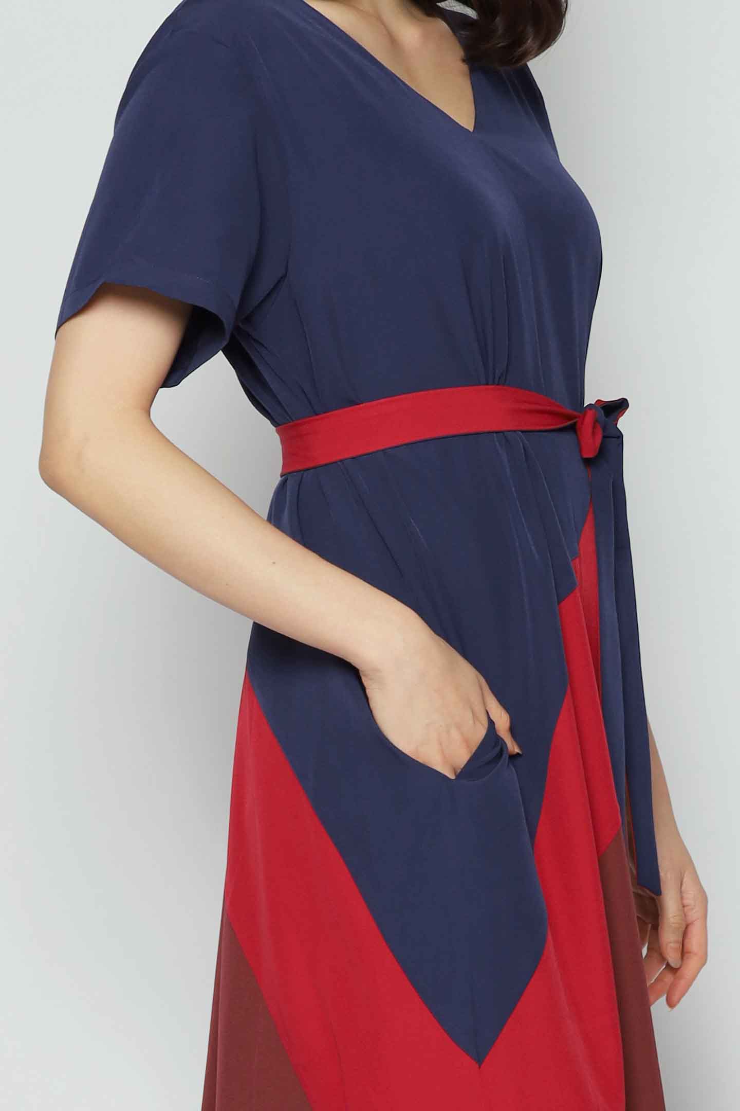 Shirokuro Jumpsuit in Navy Maroon