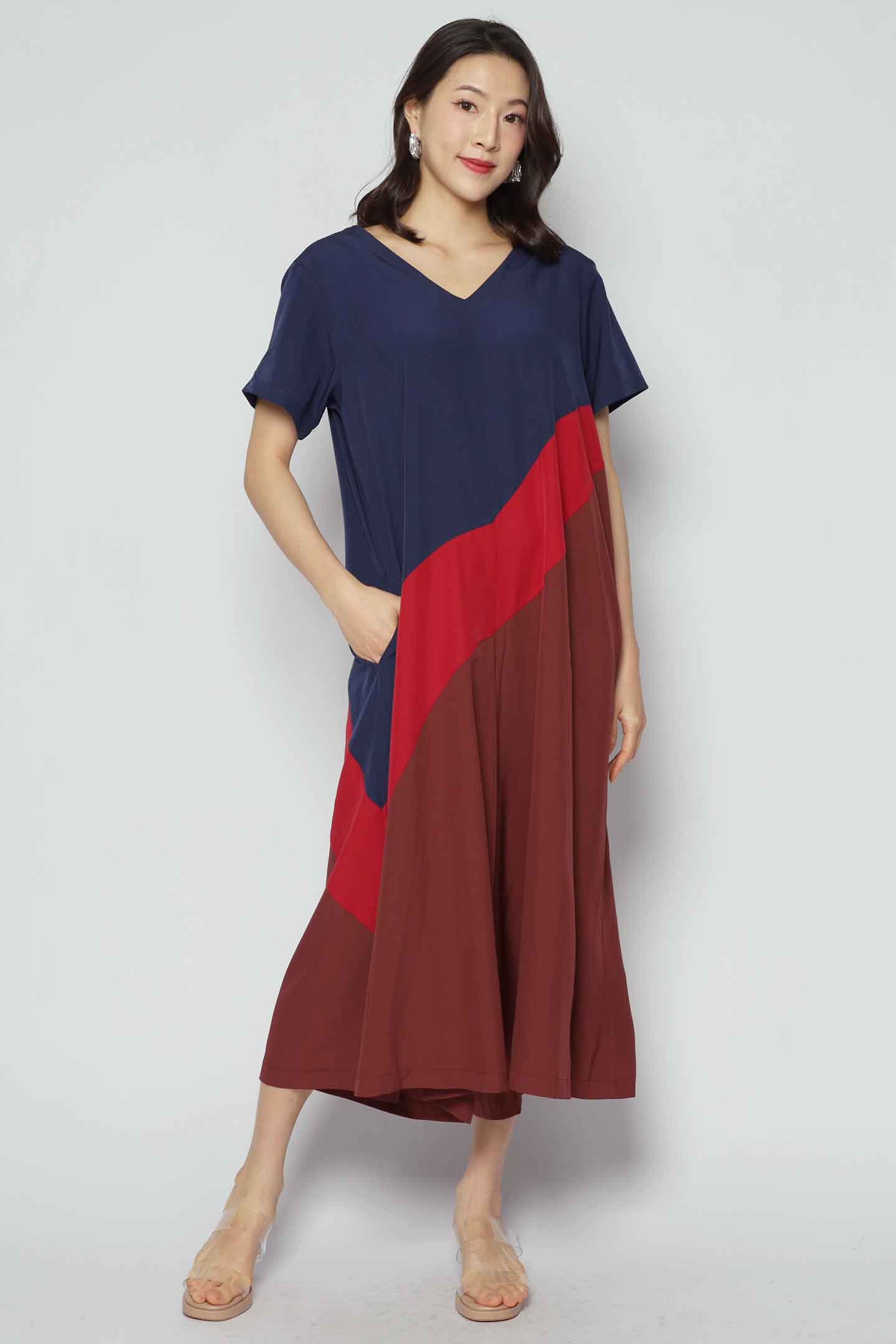 Shirokuro Jumpsuit in Navy Maroon