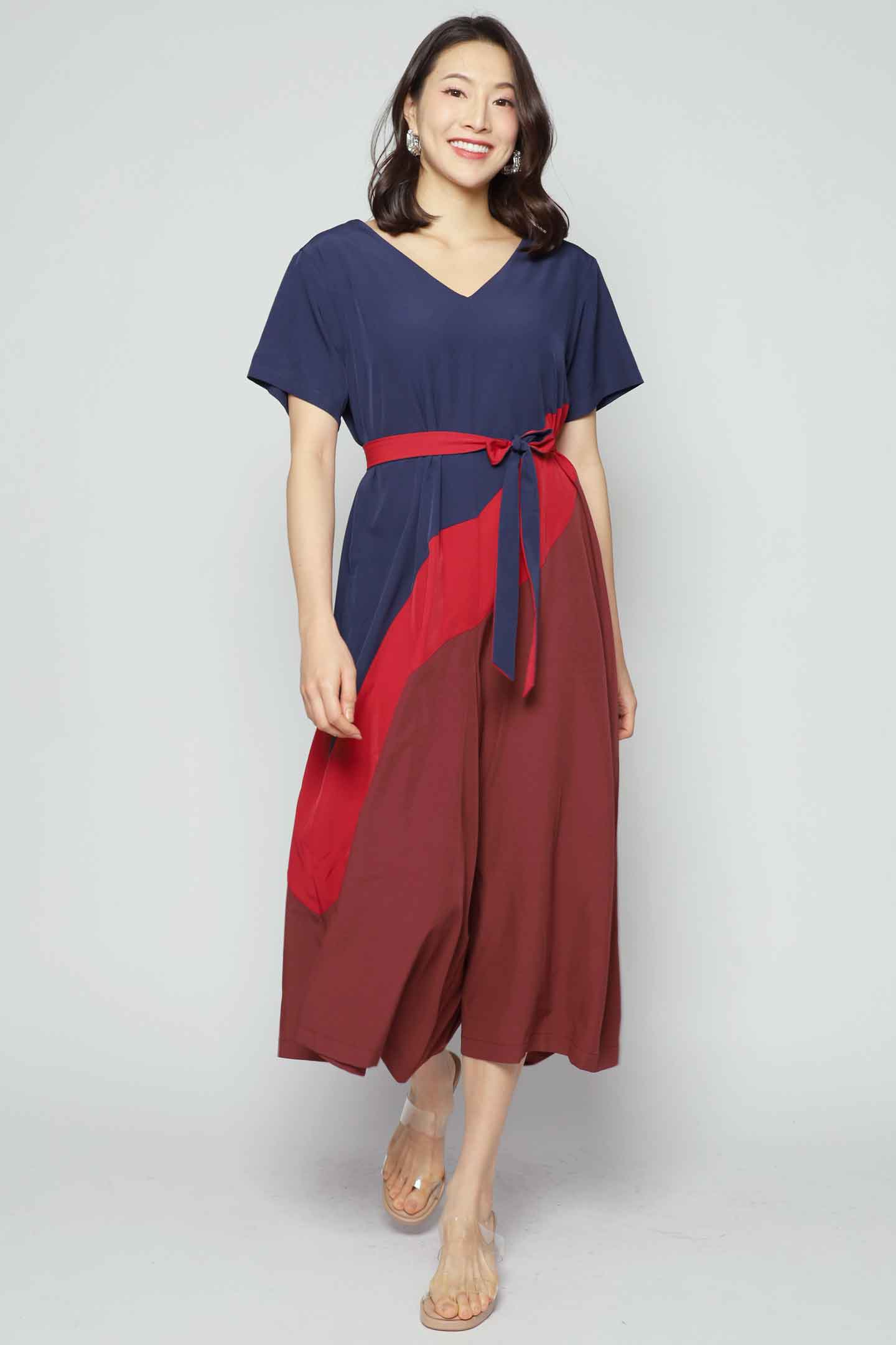 Shirokuro Jumpsuit in Navy Maroon