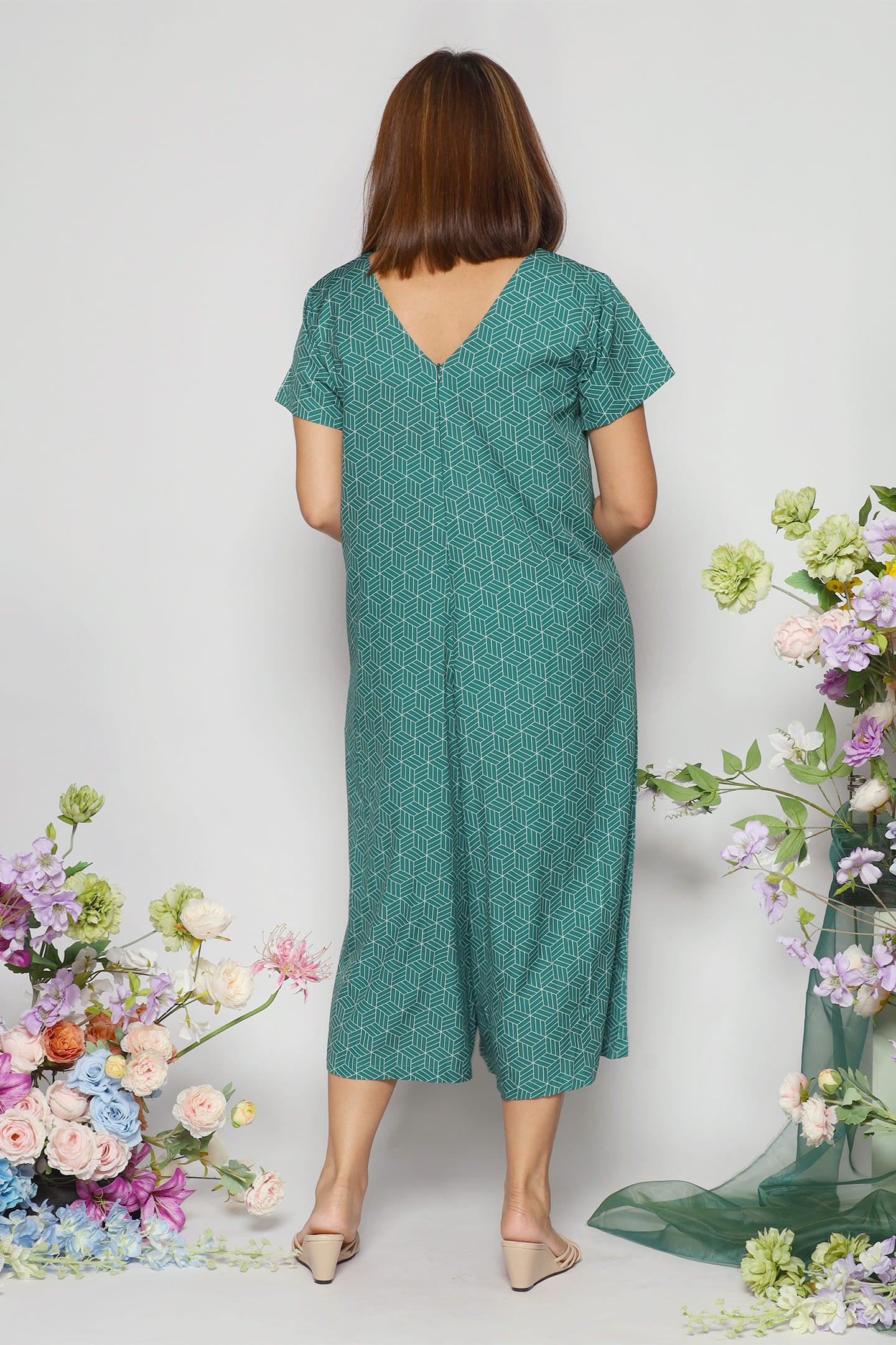 Shirokuro Jumpsuit in Green Envy