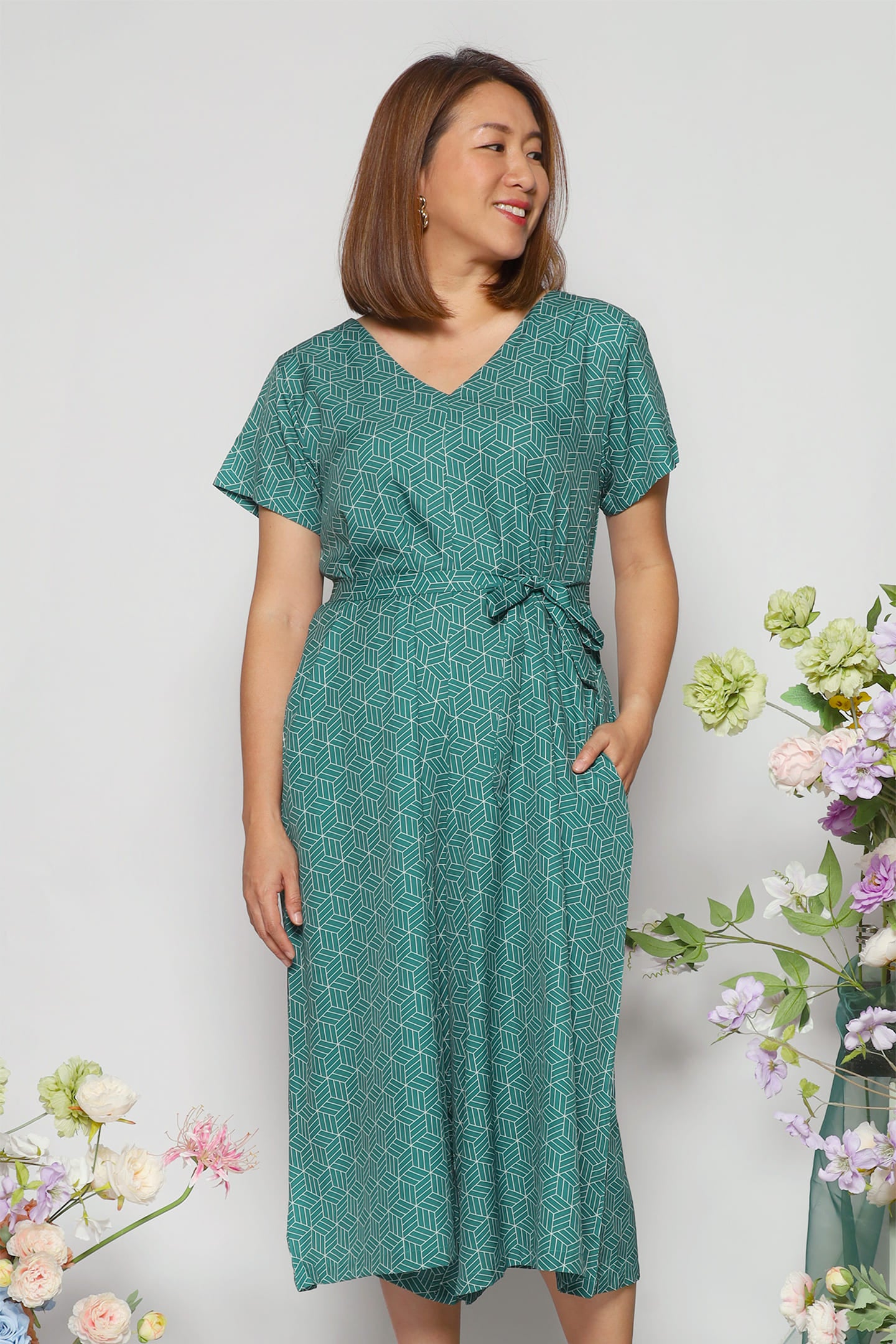 Shirokuro Jumpsuit in Green Envy