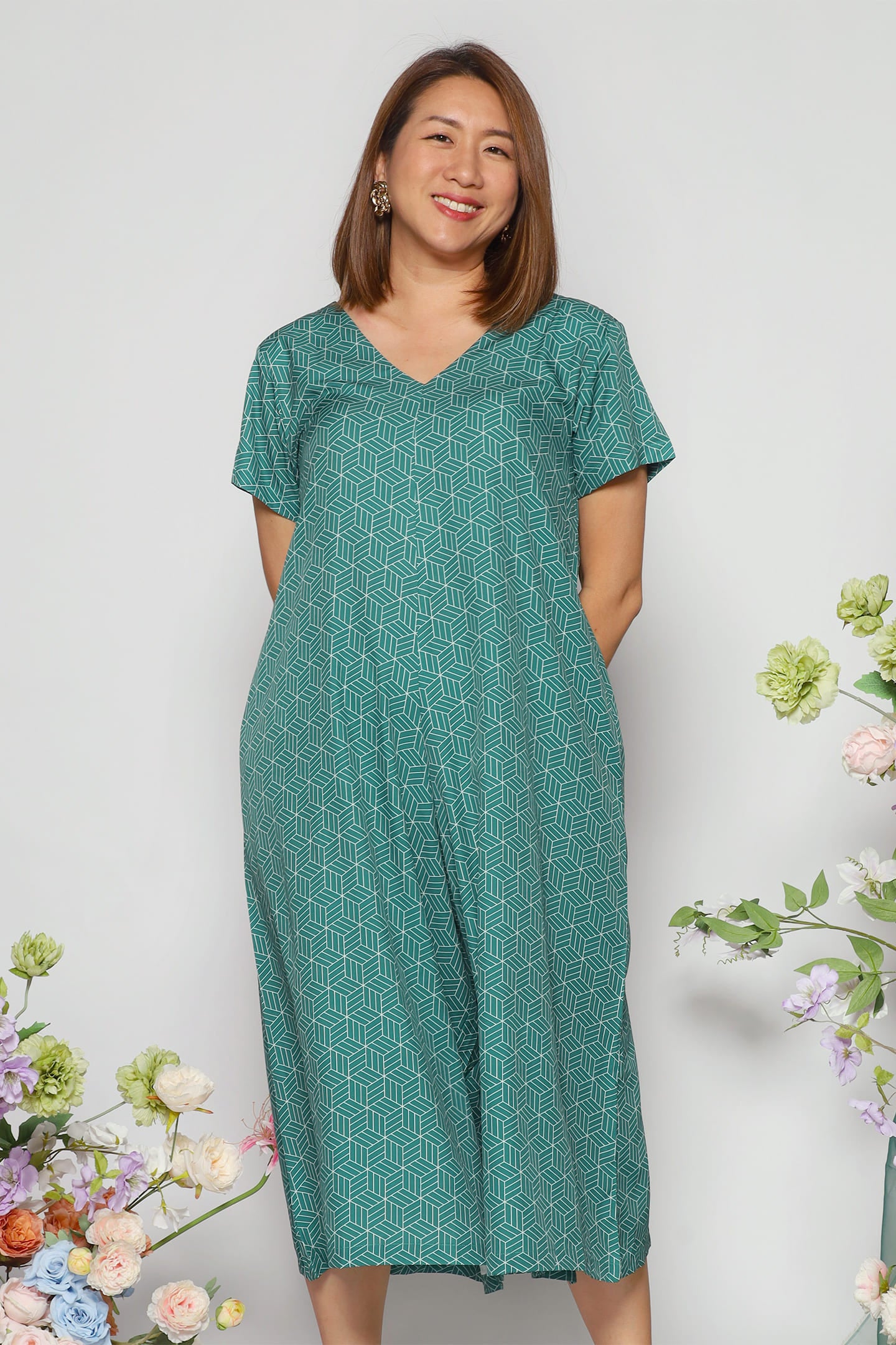 Shirokuro Jumpsuit in Green Envy