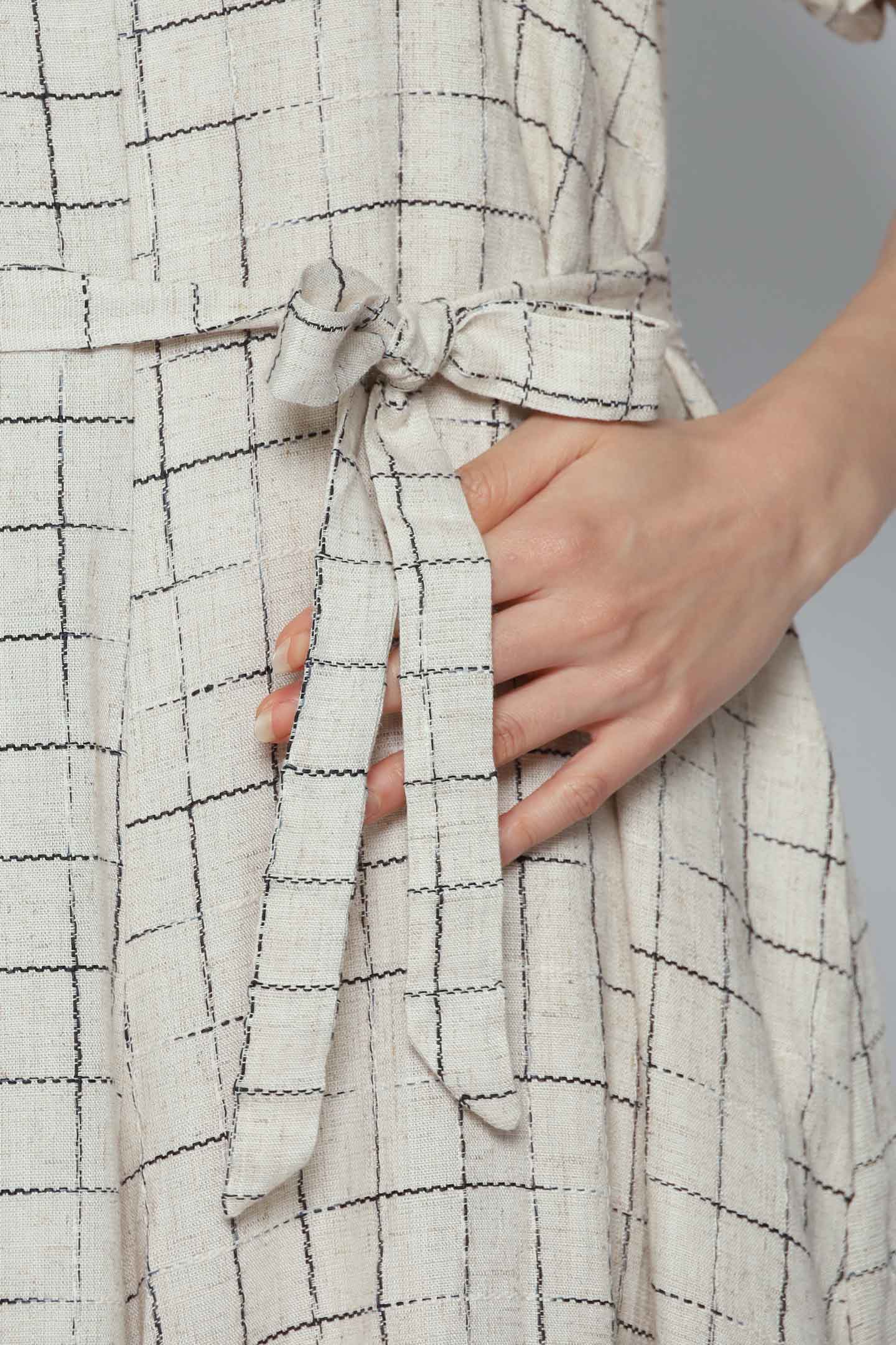 Shirokuro Jumpsuit in Linen Check