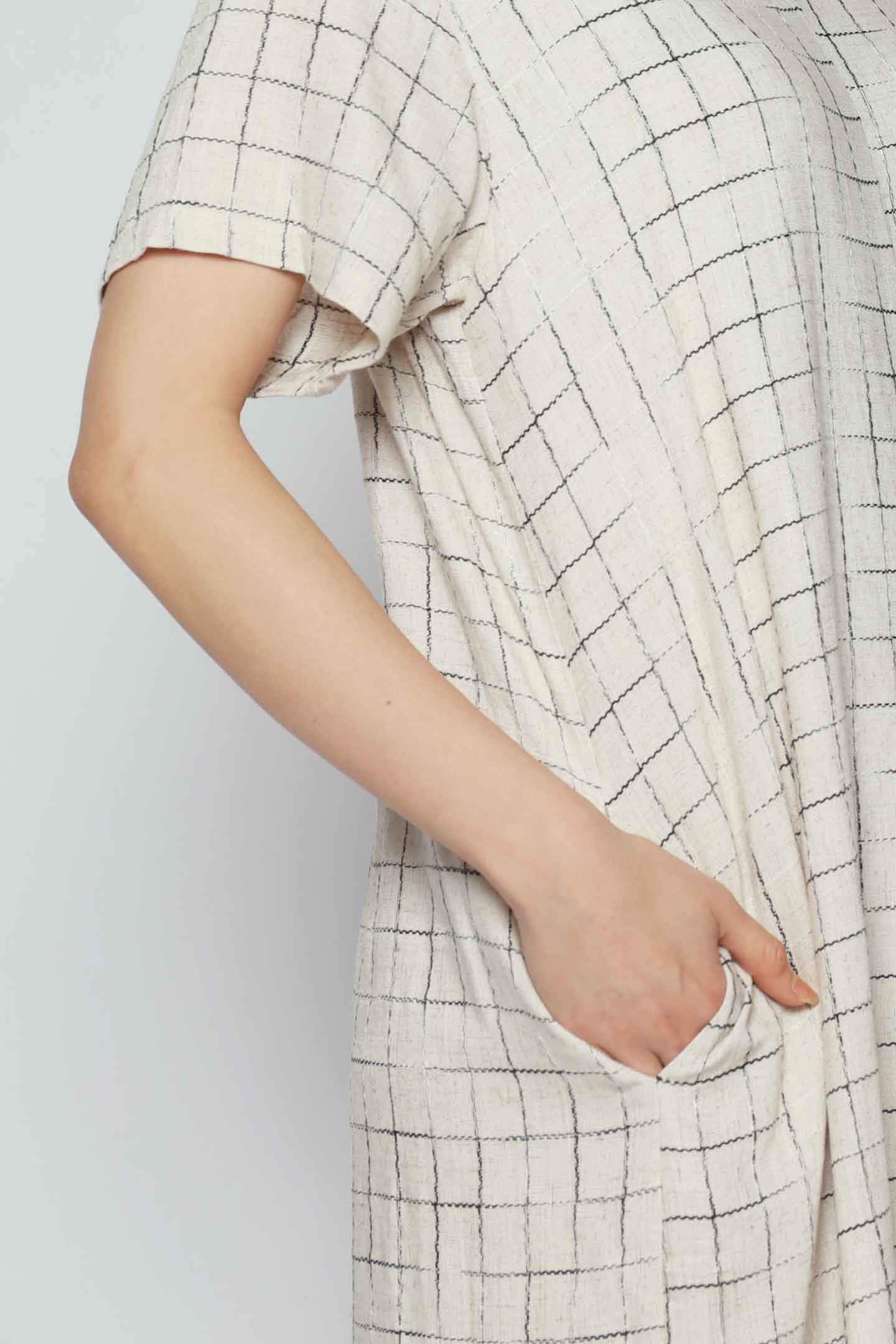 Shirokuro Jumpsuit in Linen Check