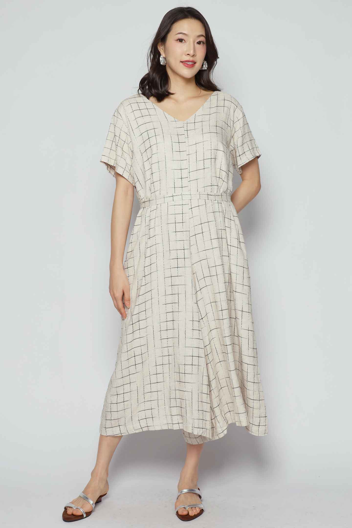 Shirokuro Jumpsuit in Linen Check