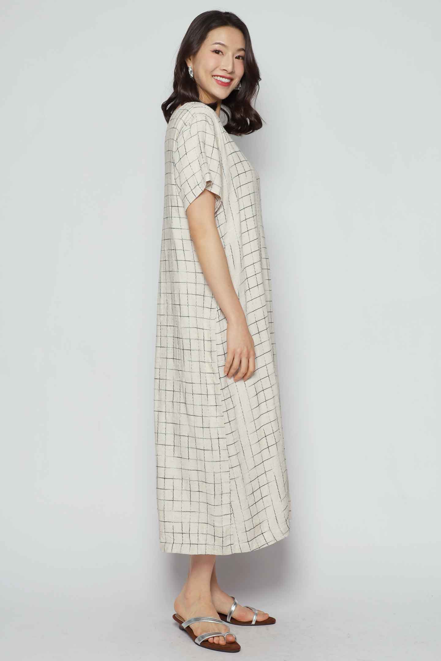 Shirokuro Jumpsuit in Linen Check