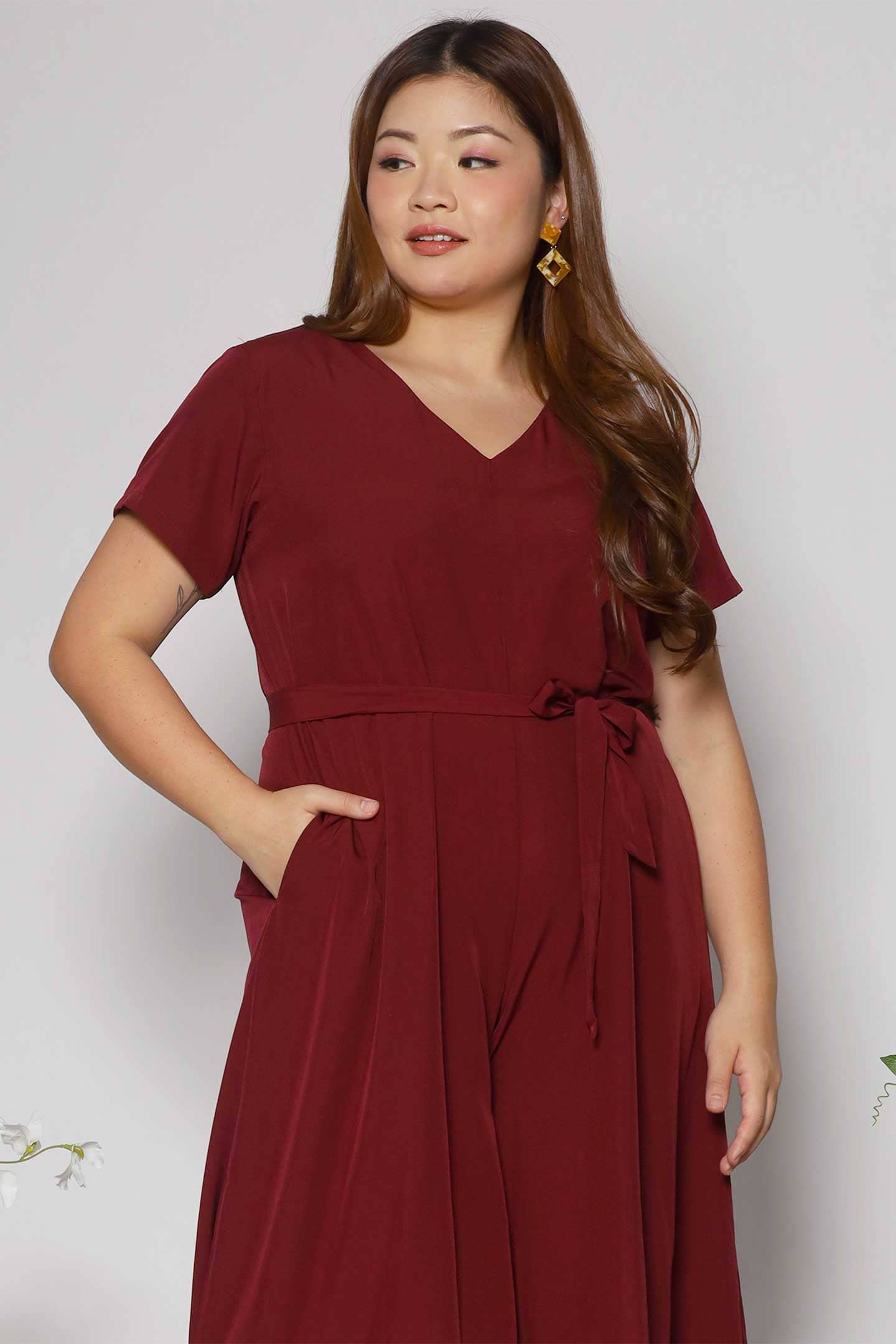 Shirokuro Jumpsuit in Maroon