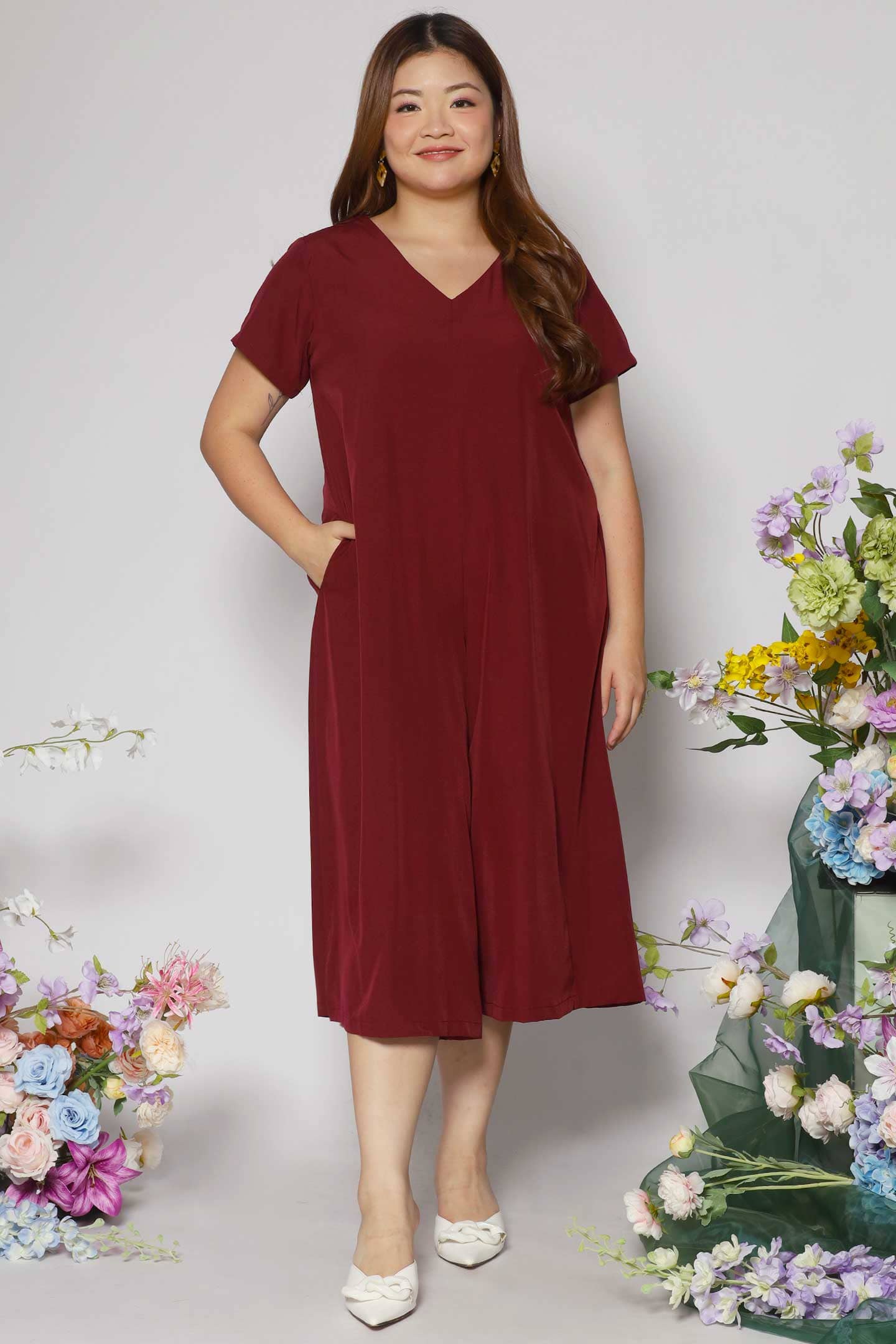 Shirokuro Jumpsuit in Maroon