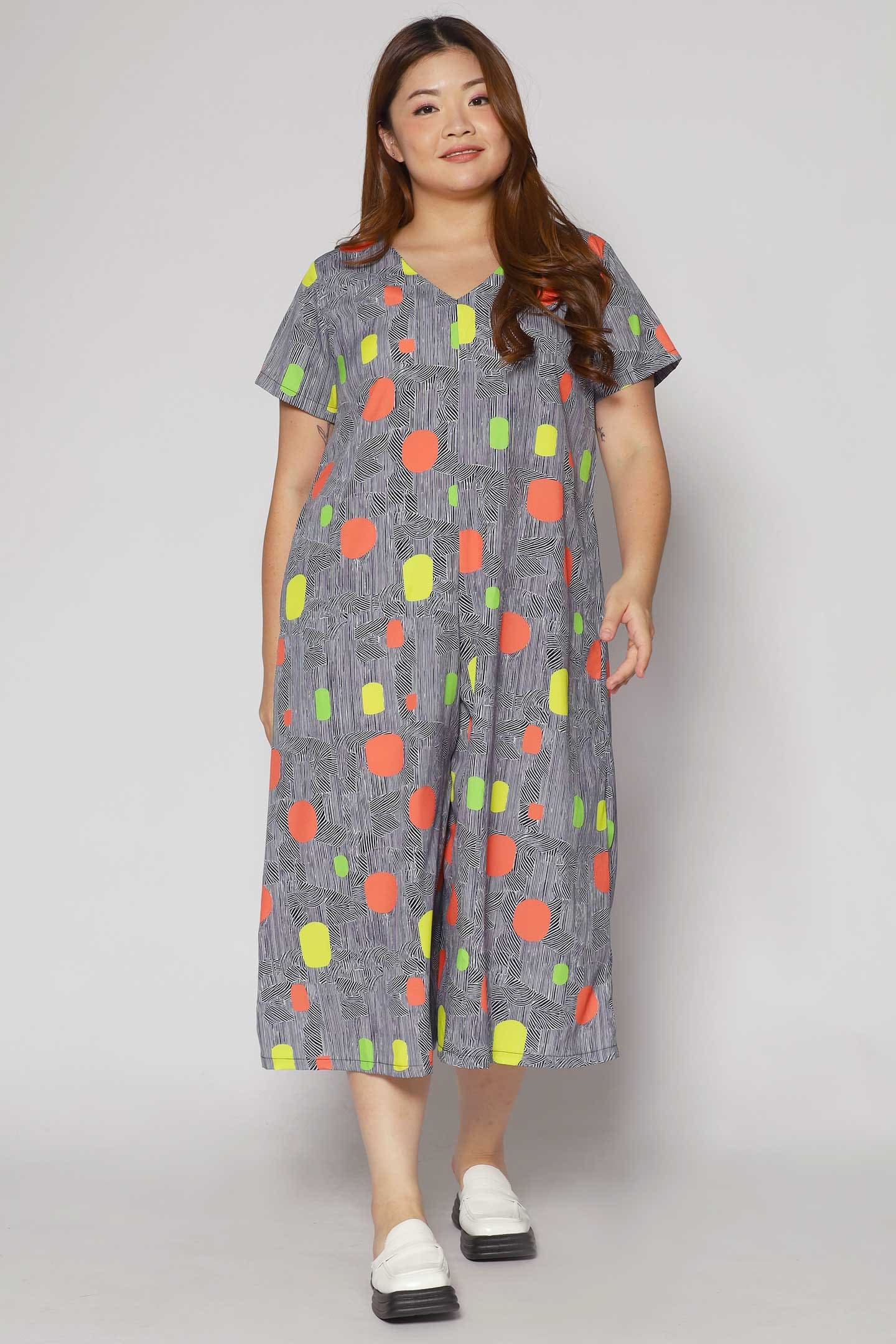 Shirokuro Jumpsuit in Neon Shapes