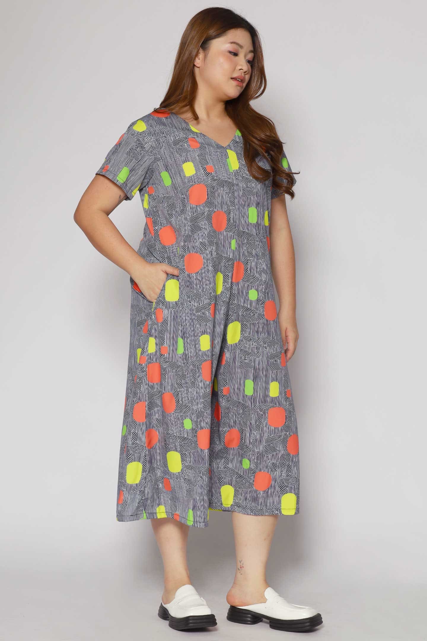 Shirokuro Jumpsuit in Neon Shapes