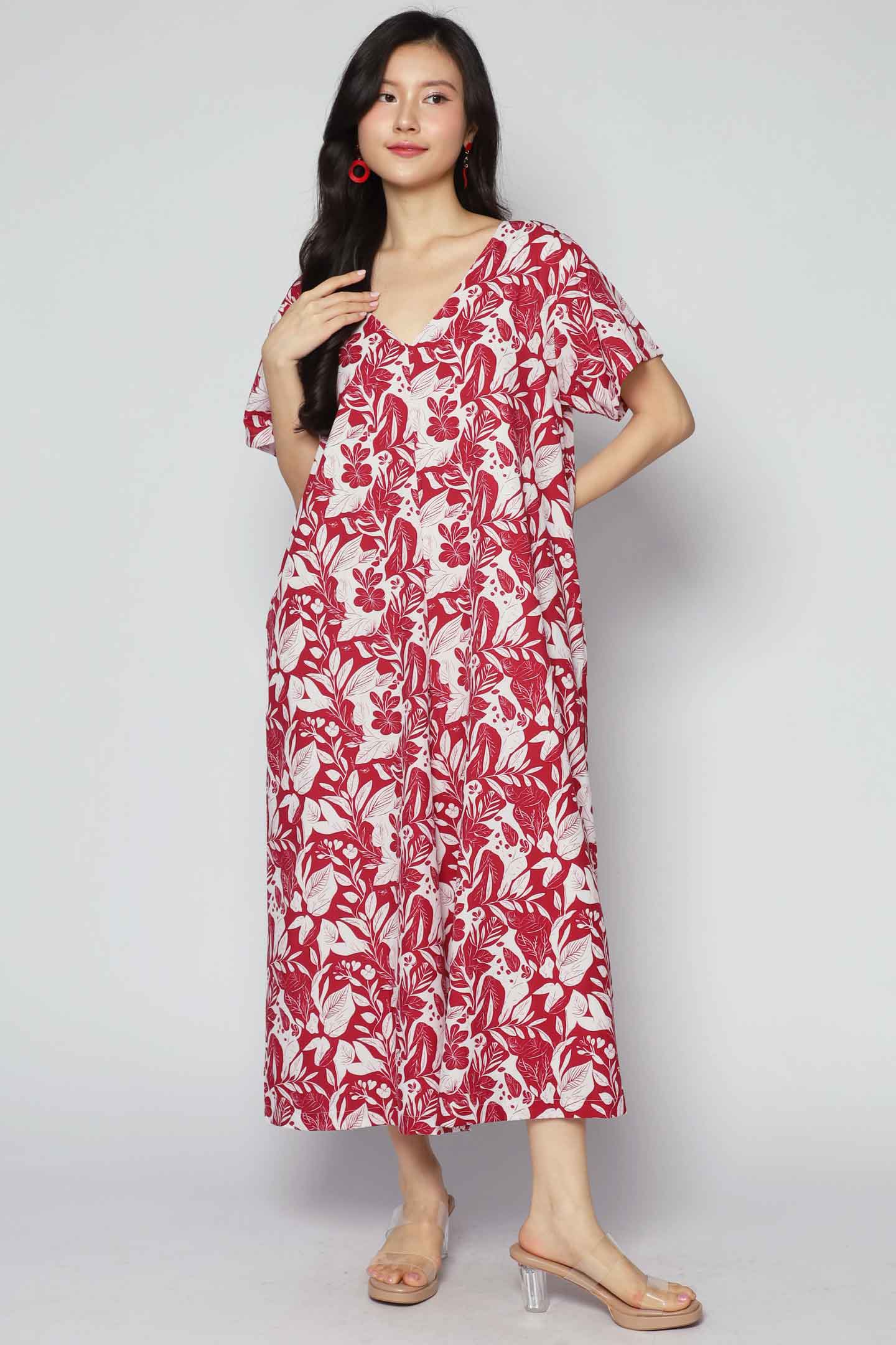 Shirokuro Jumpsuit in Red Opulence