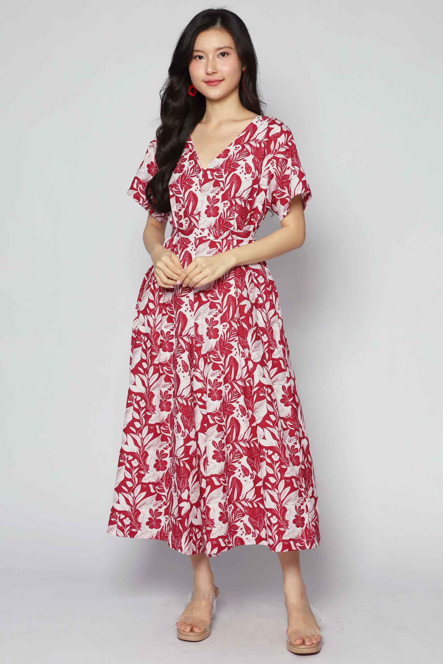 Shirokuro Jumpsuit in Red Opulence