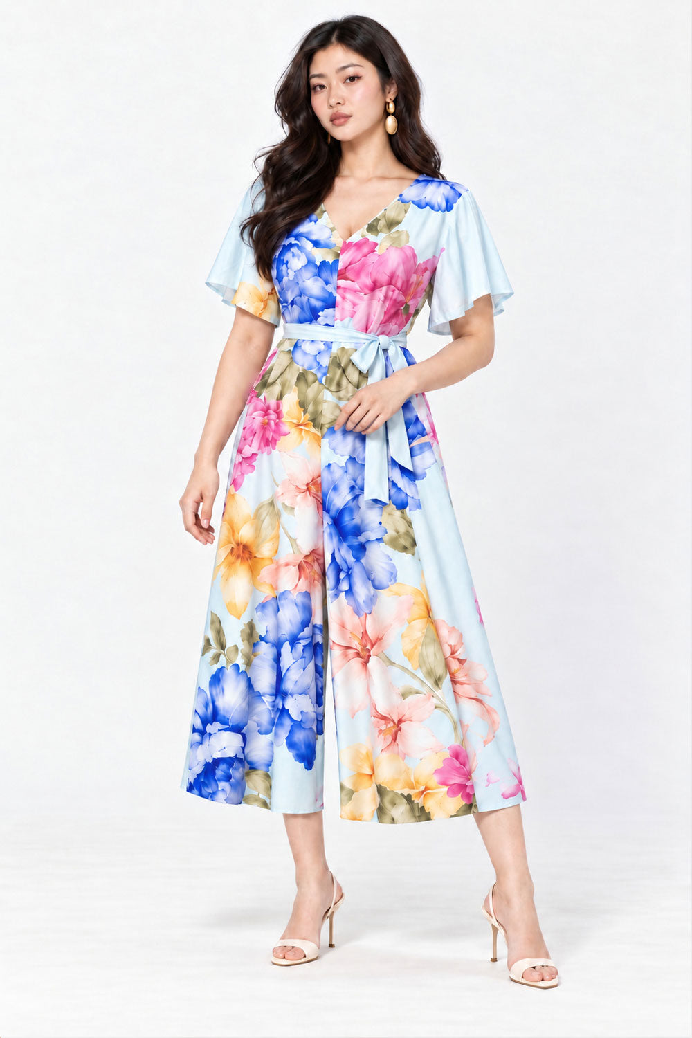Shirokuro Jumpsuit in Peony Bloom