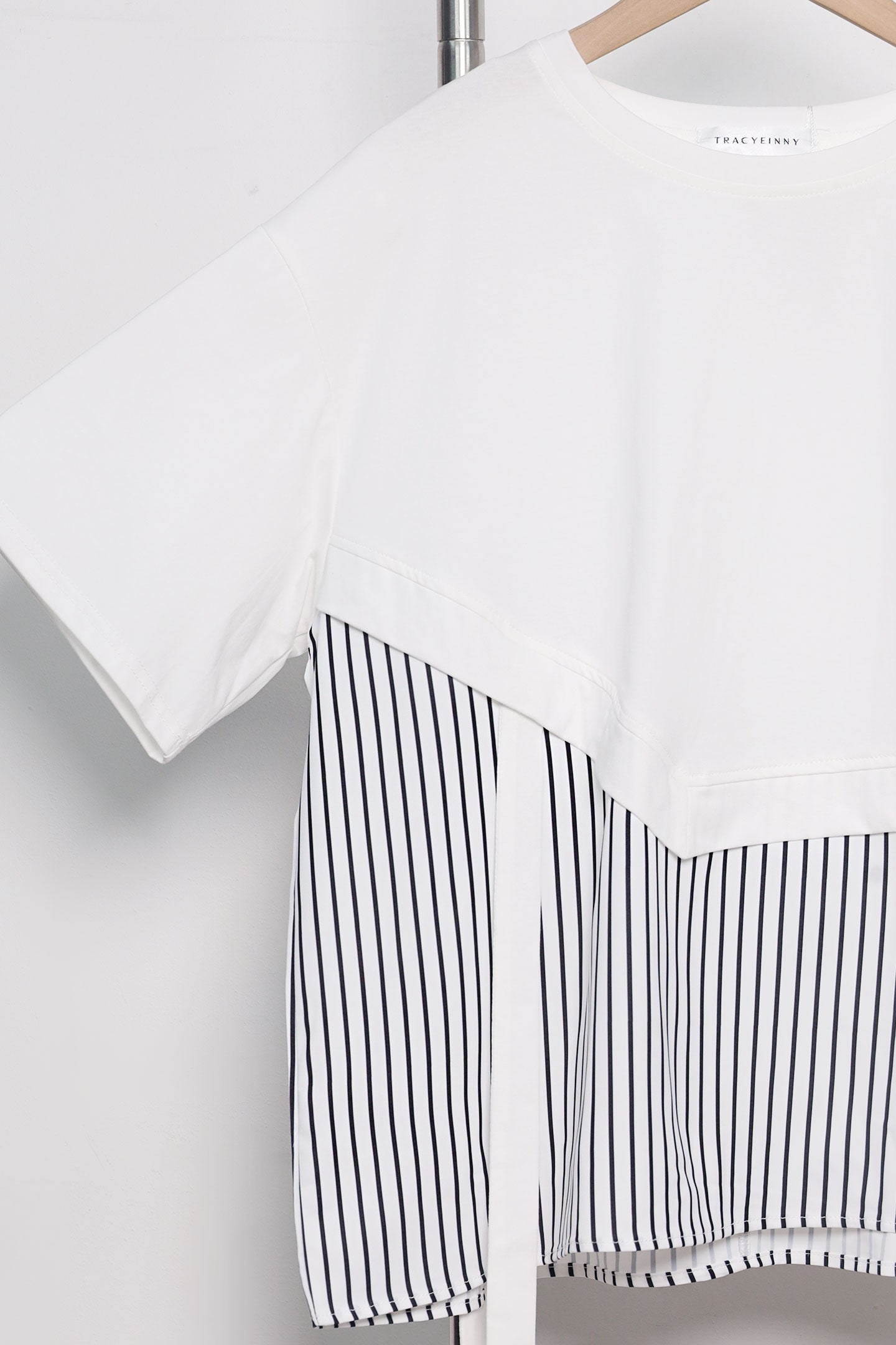 Easy by TE - Siglap Pinstripes Top in White