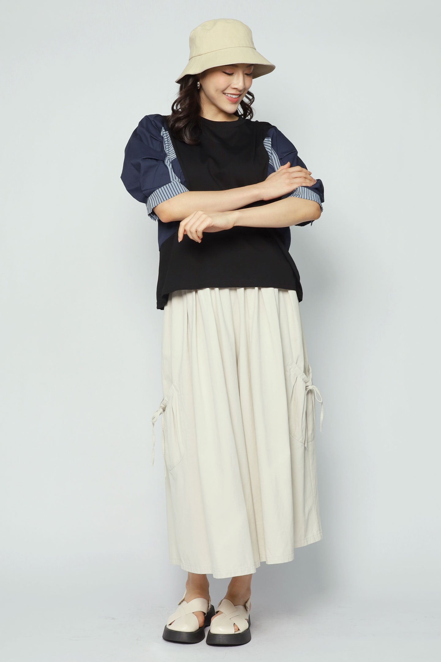 Siwei Colourblock Top in Black