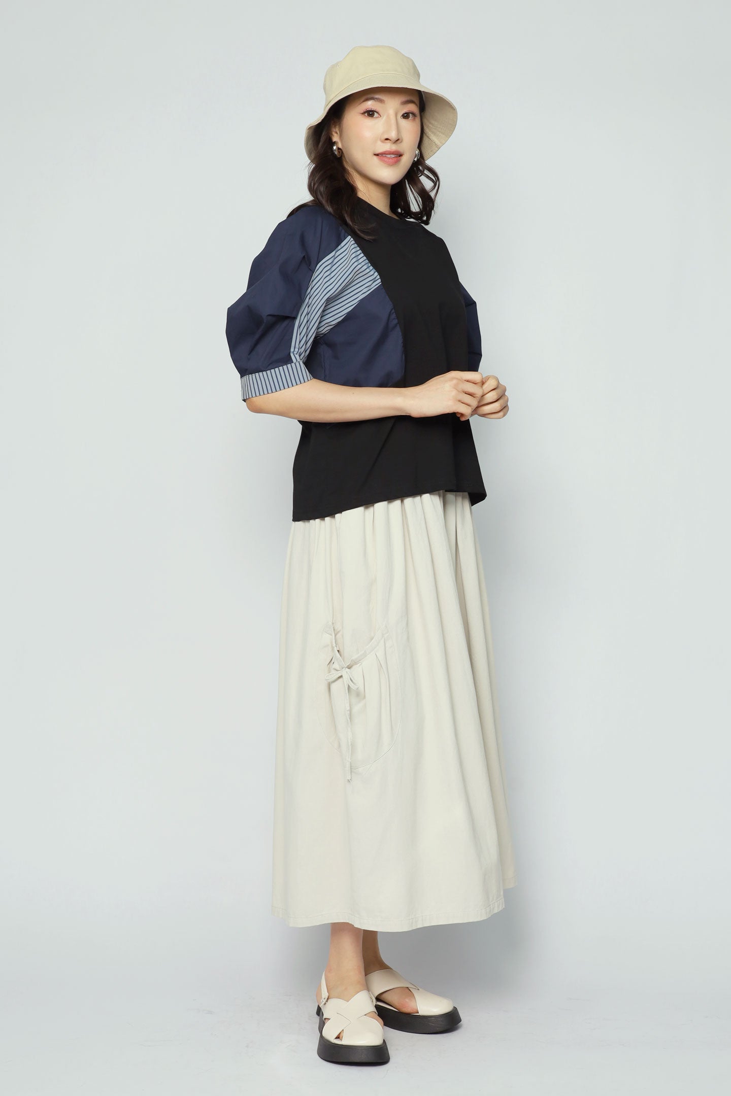 Siwei Colourblock Top in Black