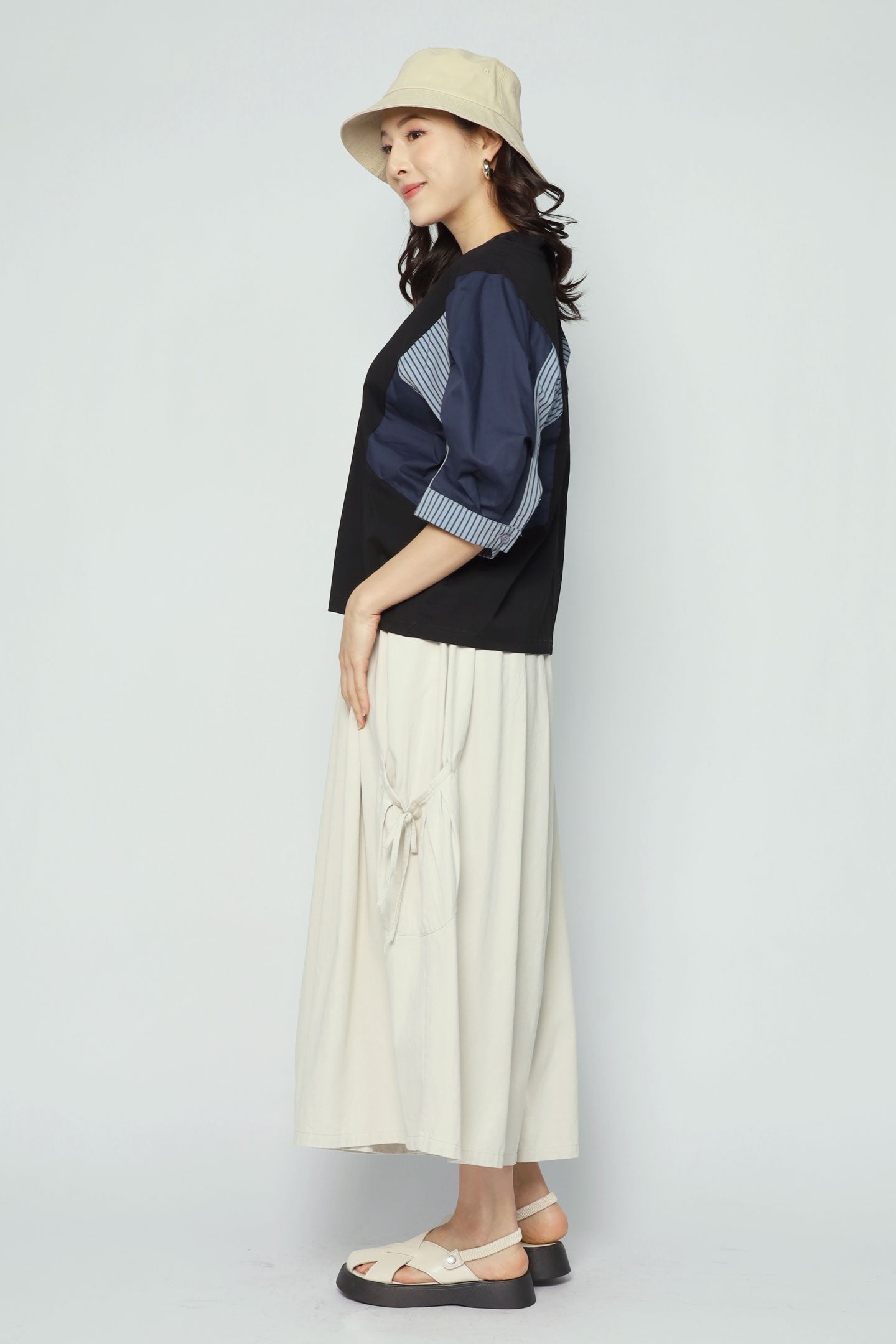 Siwei Colourblock Top in Black
