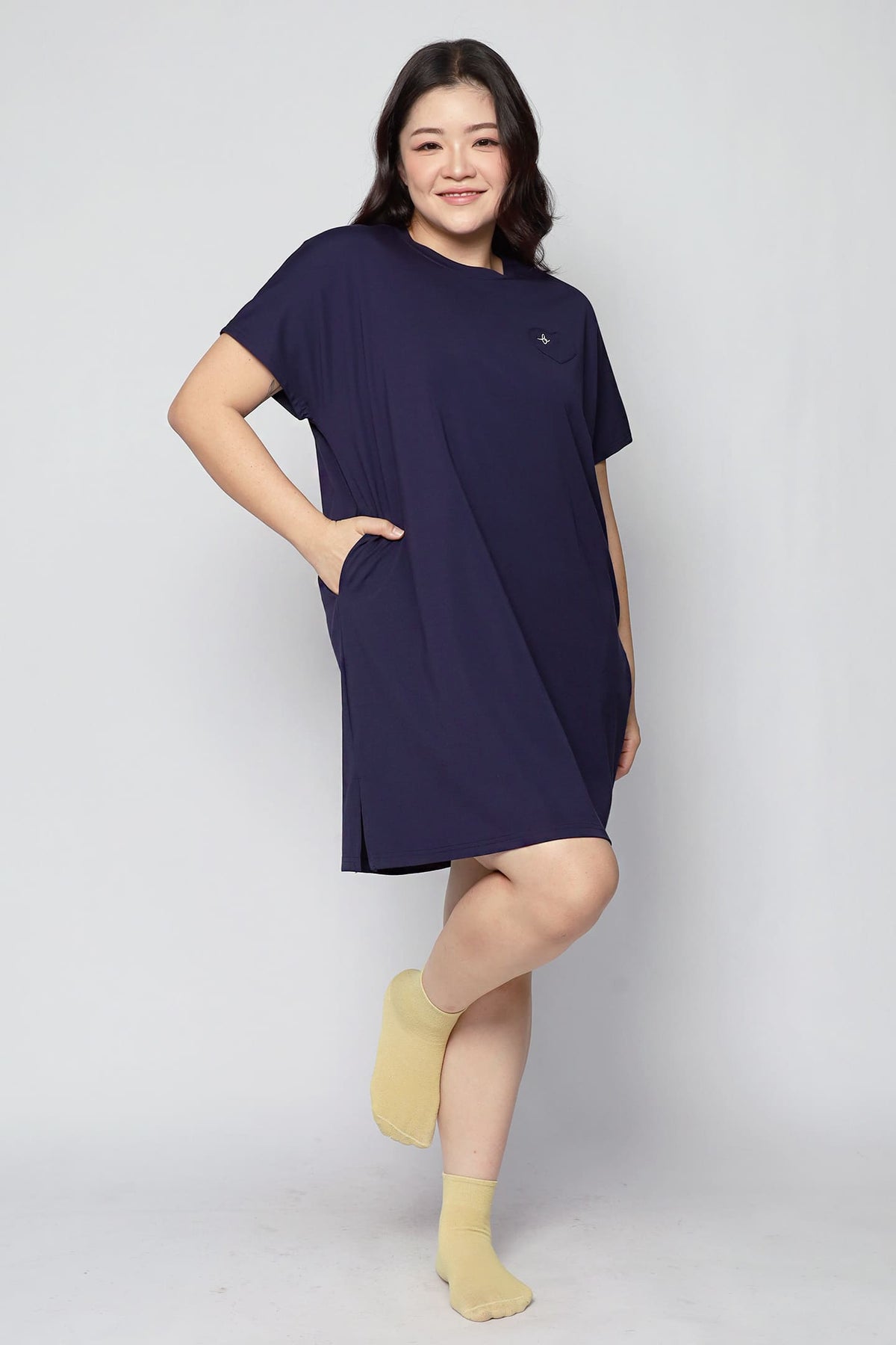 TENCEL - Sleepy Girl Pyjamas Dress in Blueberry Kiss