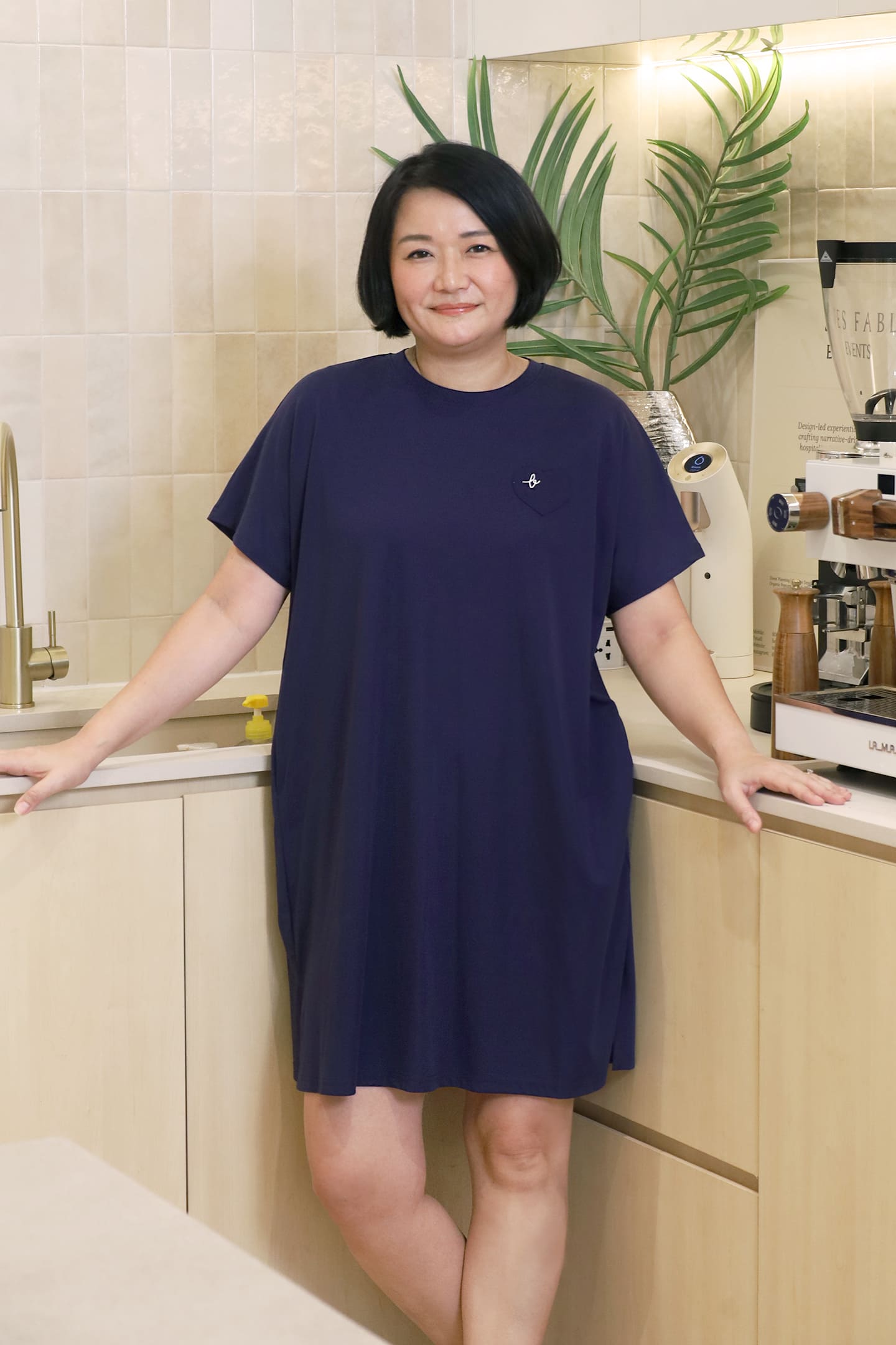 TENCEL - Sleepy Girl Pyjamas Dress in Blueberry Kiss