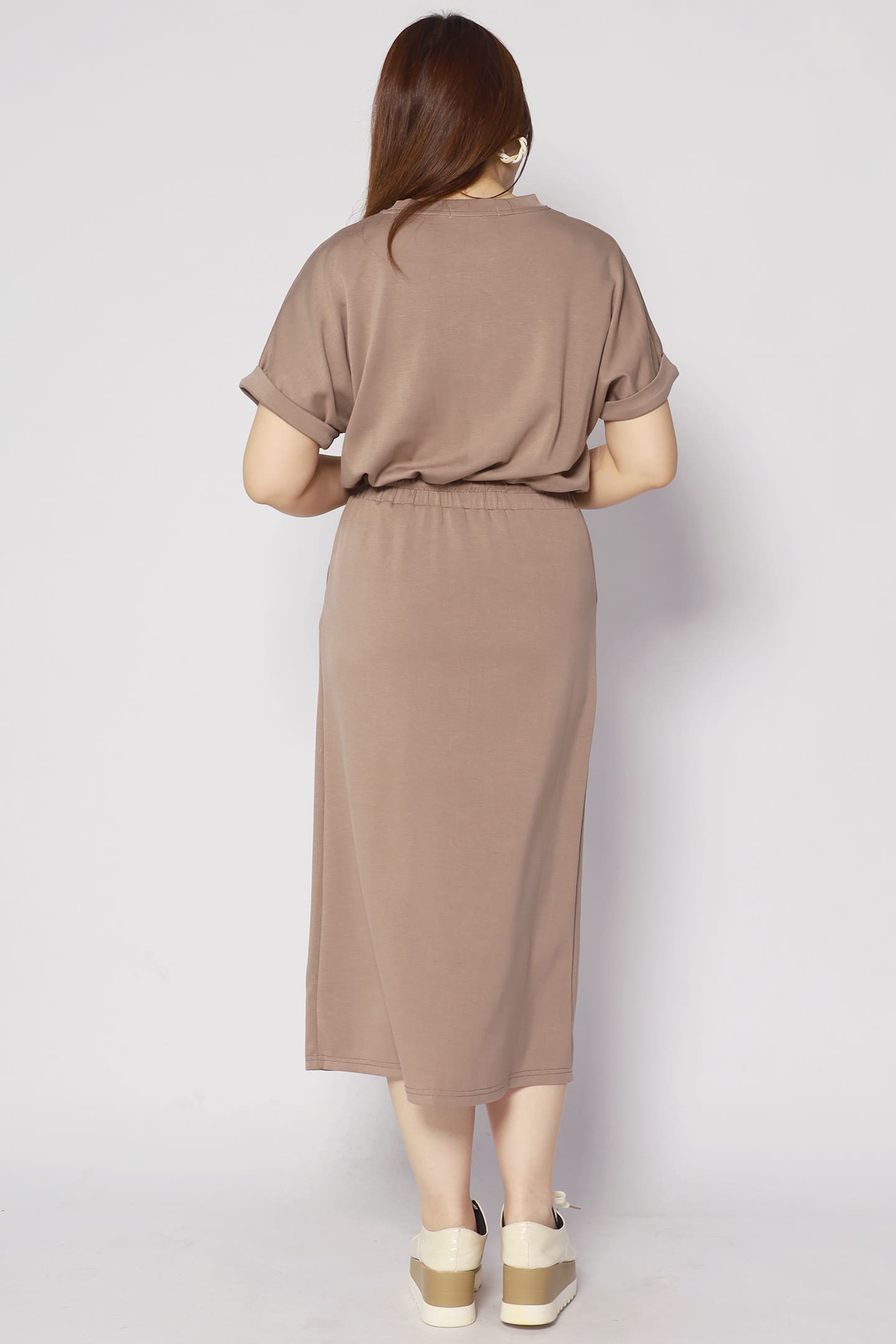 Backorders Smiling at You Dress in Khaki Brown