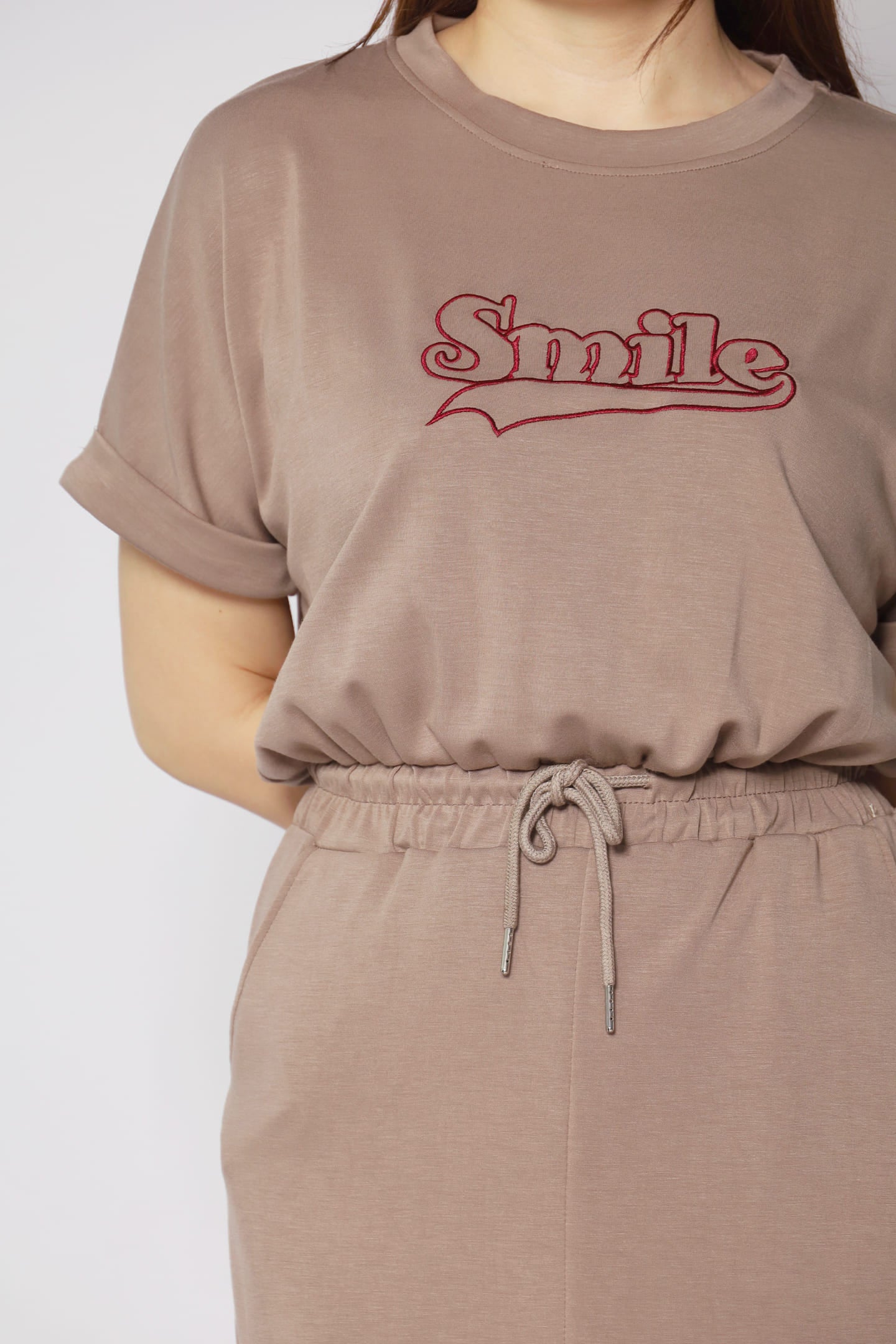 Backorders Smiling at You Dress in Khaki Brown
