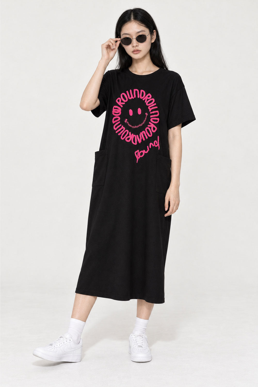 Smiling Face Pocket Dress