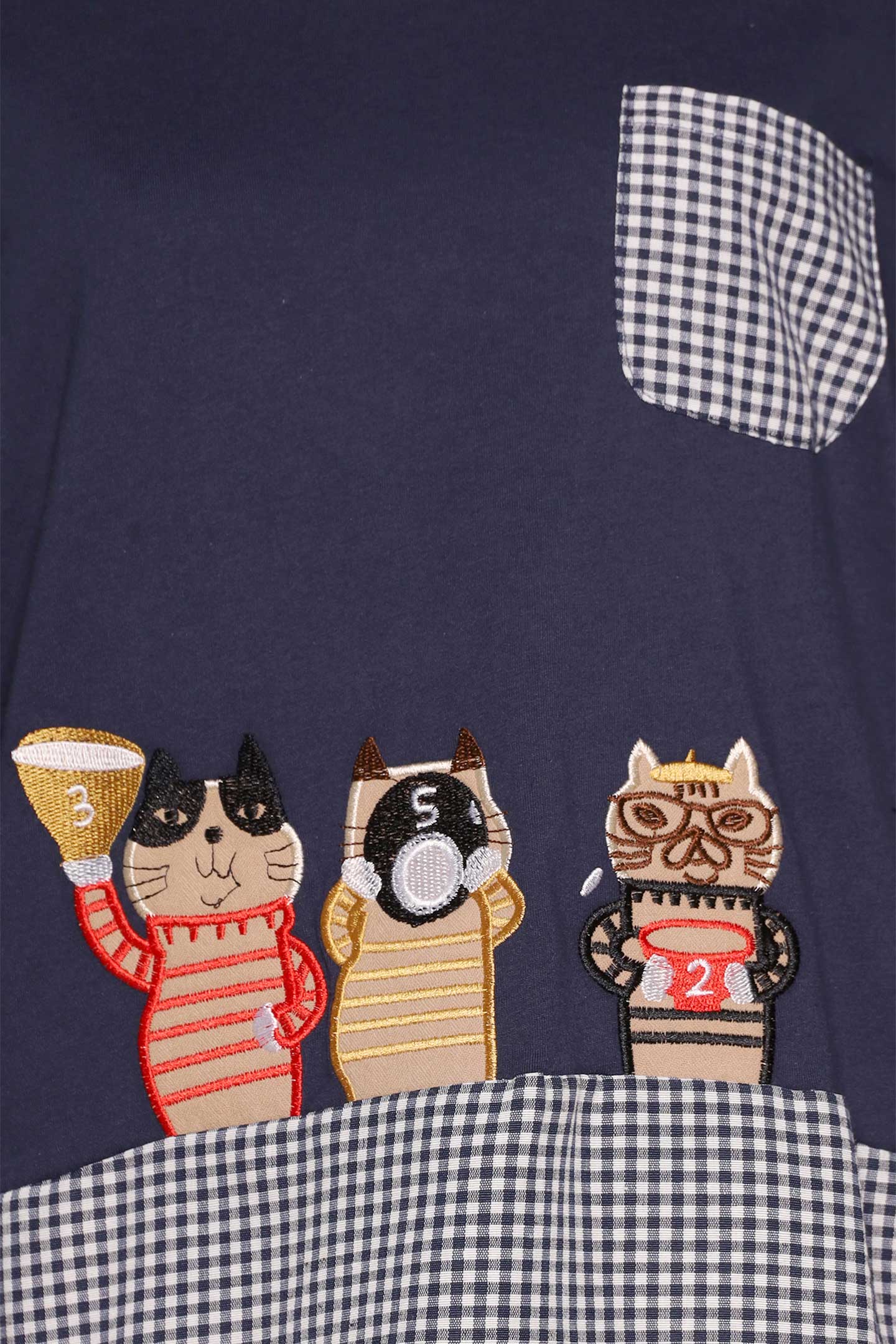 PO - Sneaky Cat Checkered Top