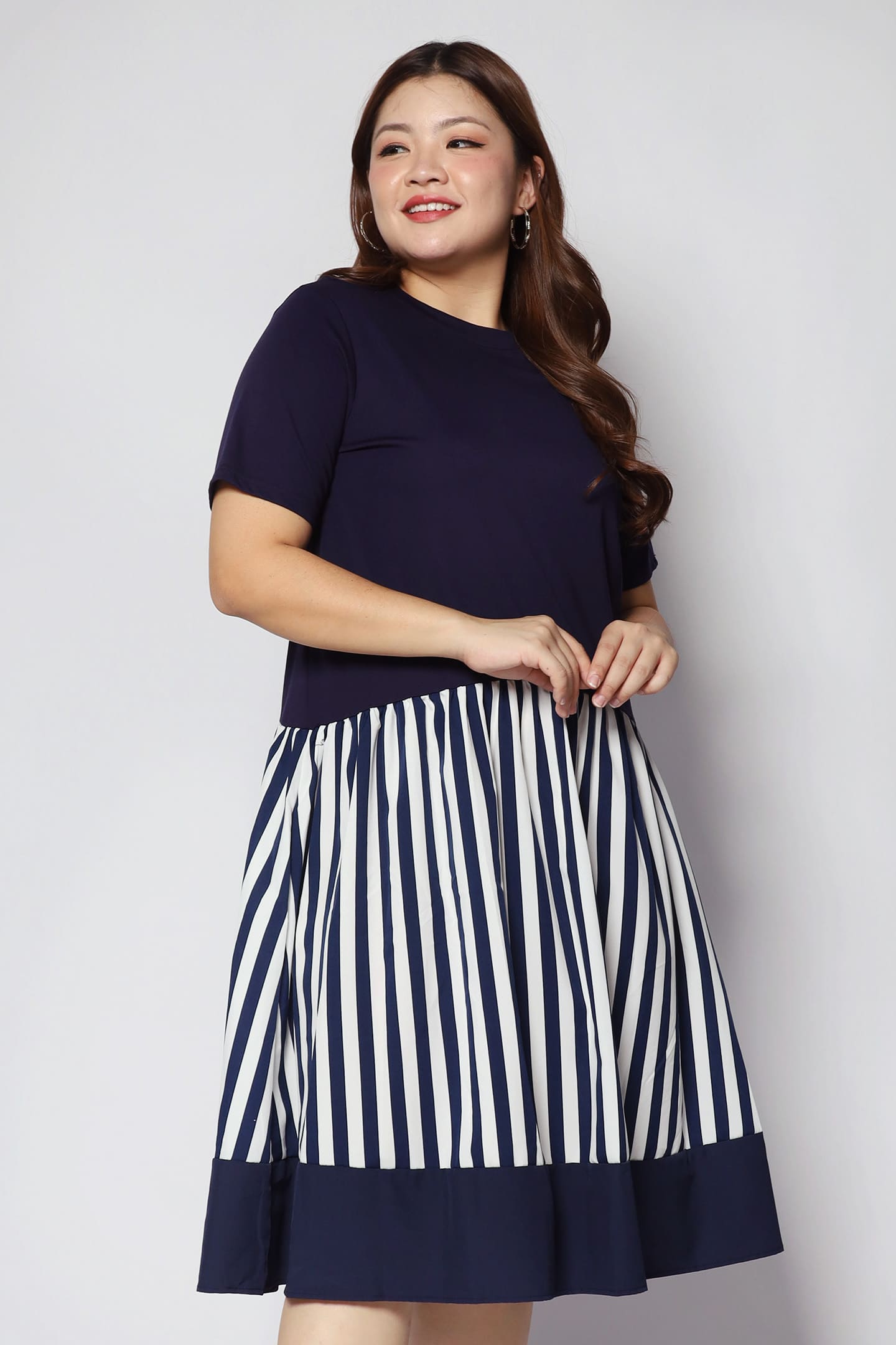 Sook Dress in Blue Stripes